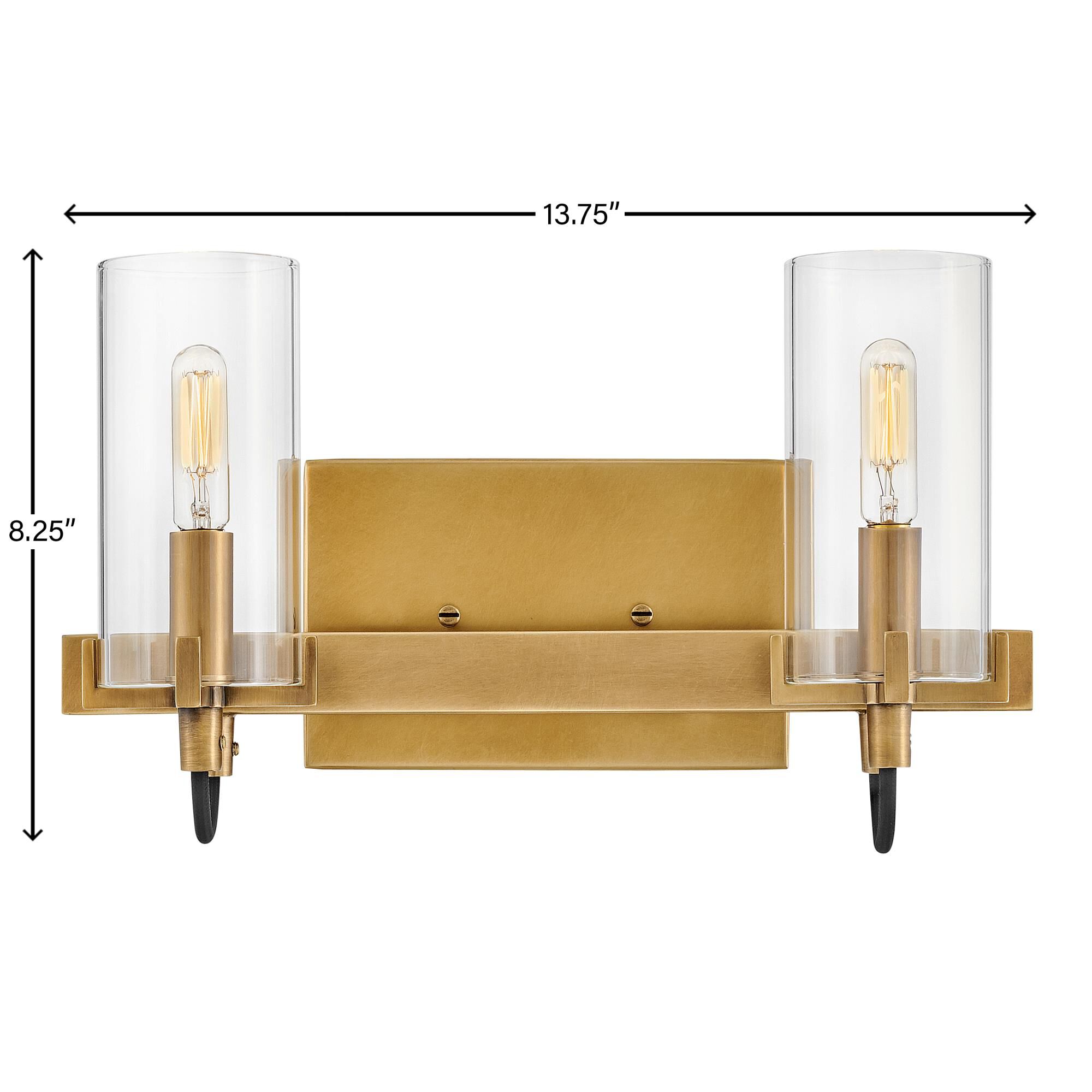 Shown in Heritage Brass finish and Clear glass