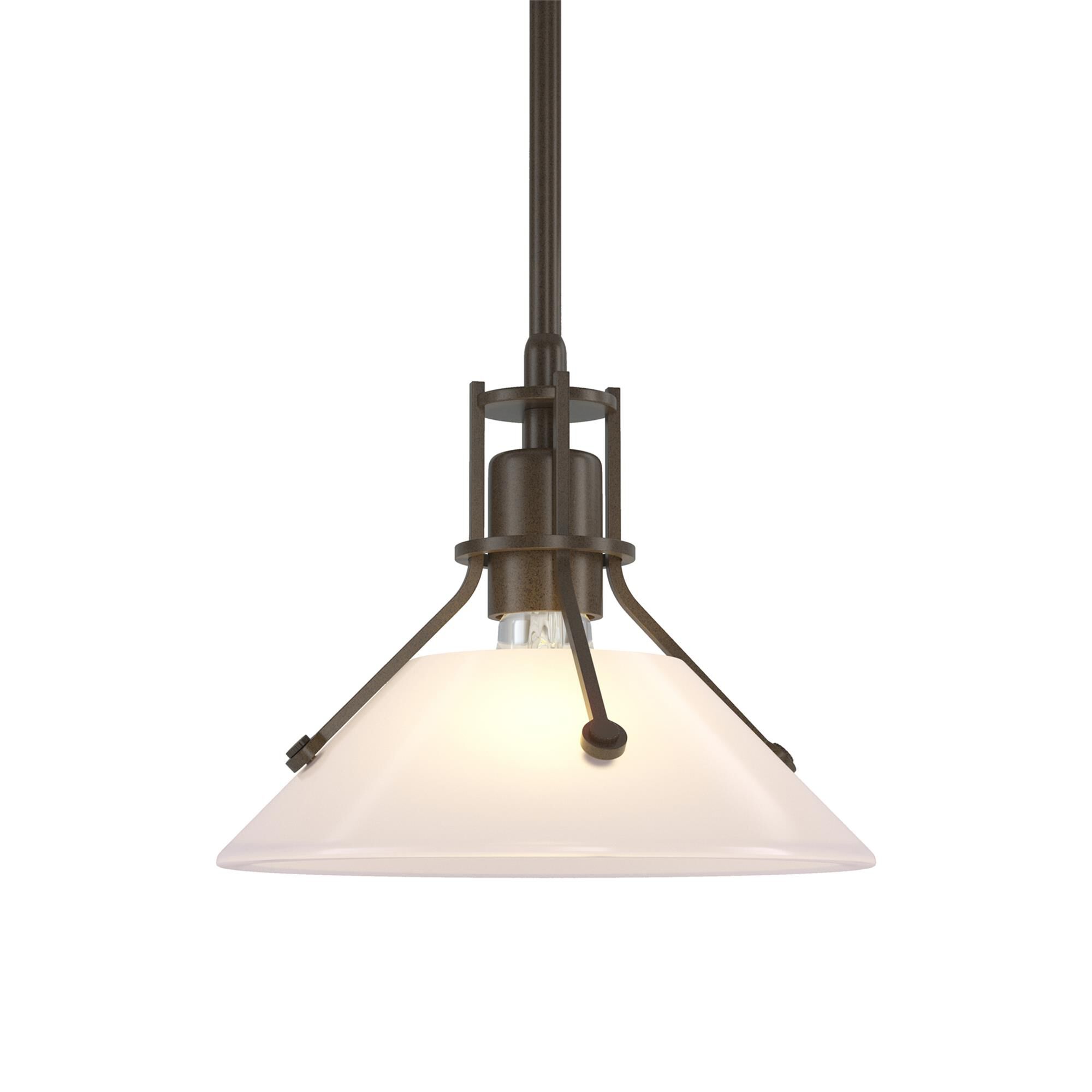 Shown in Bronze finish and Frosted glass