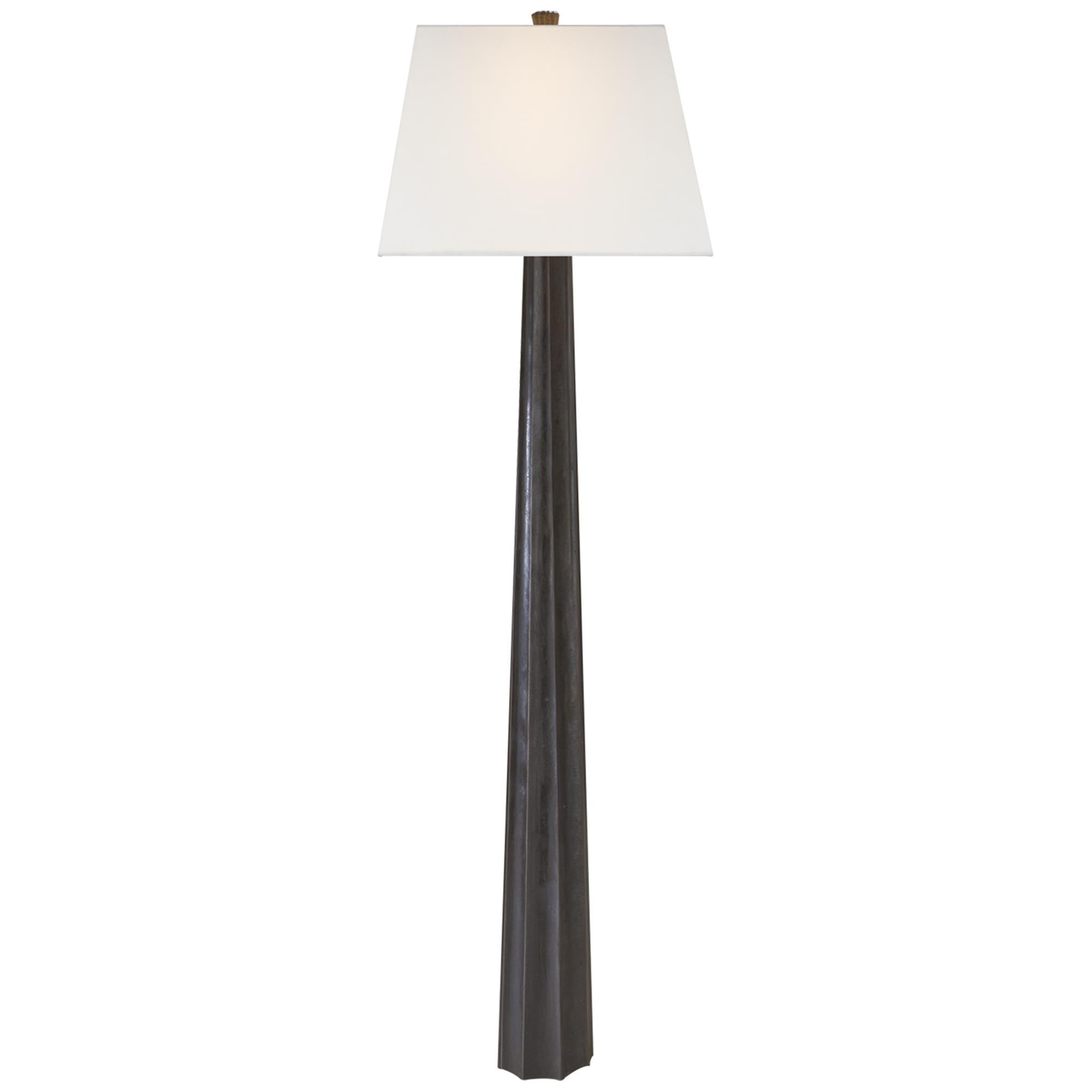 Shown in Aged Iron finish and Linen shade