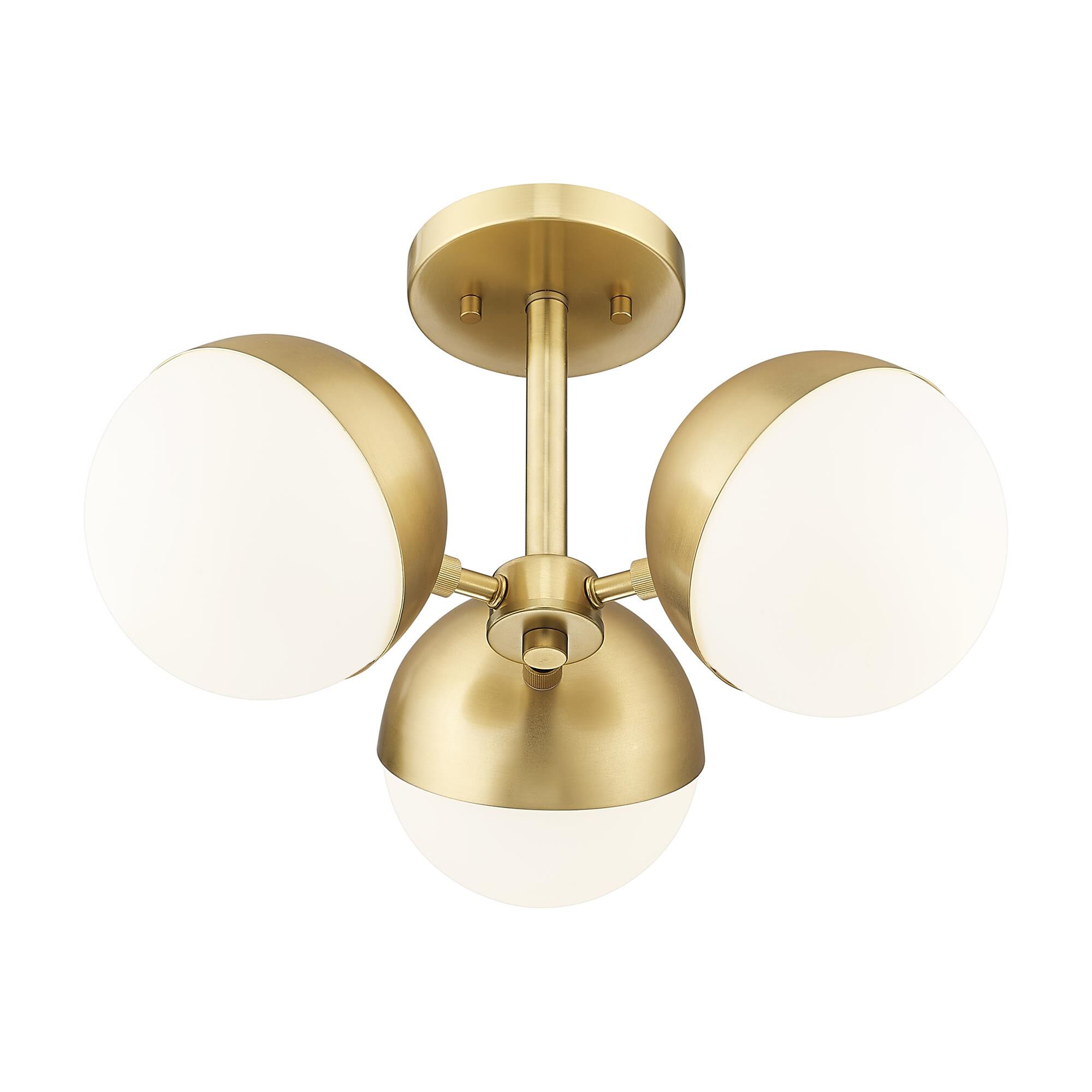 Shown in Modern Gold finish and Matte Opal glass and Matte Opal shade