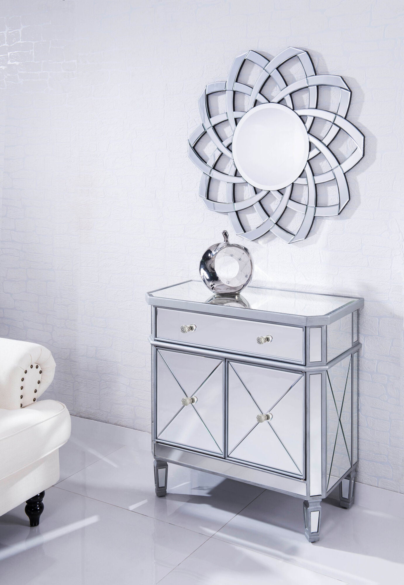 Shown in Hand Rubbed Antique Silver finish