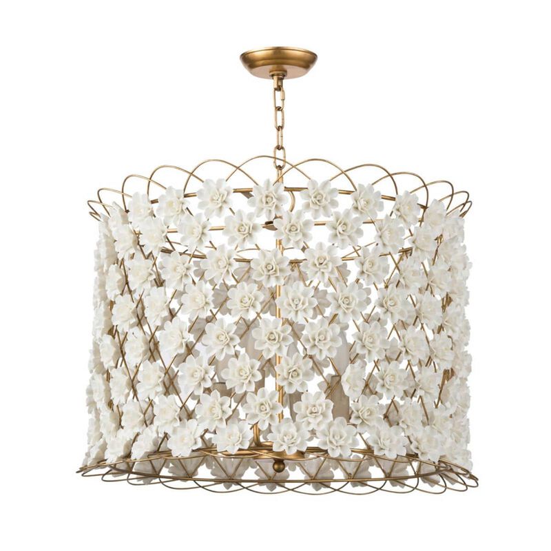 Alice Porcelain Flower Medium Pendant Light by Regina Andrew