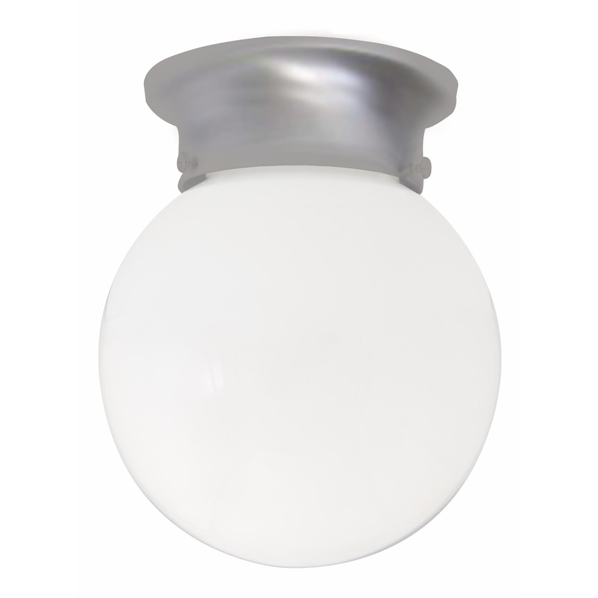 Shown in Matte Nickel finish and White glass