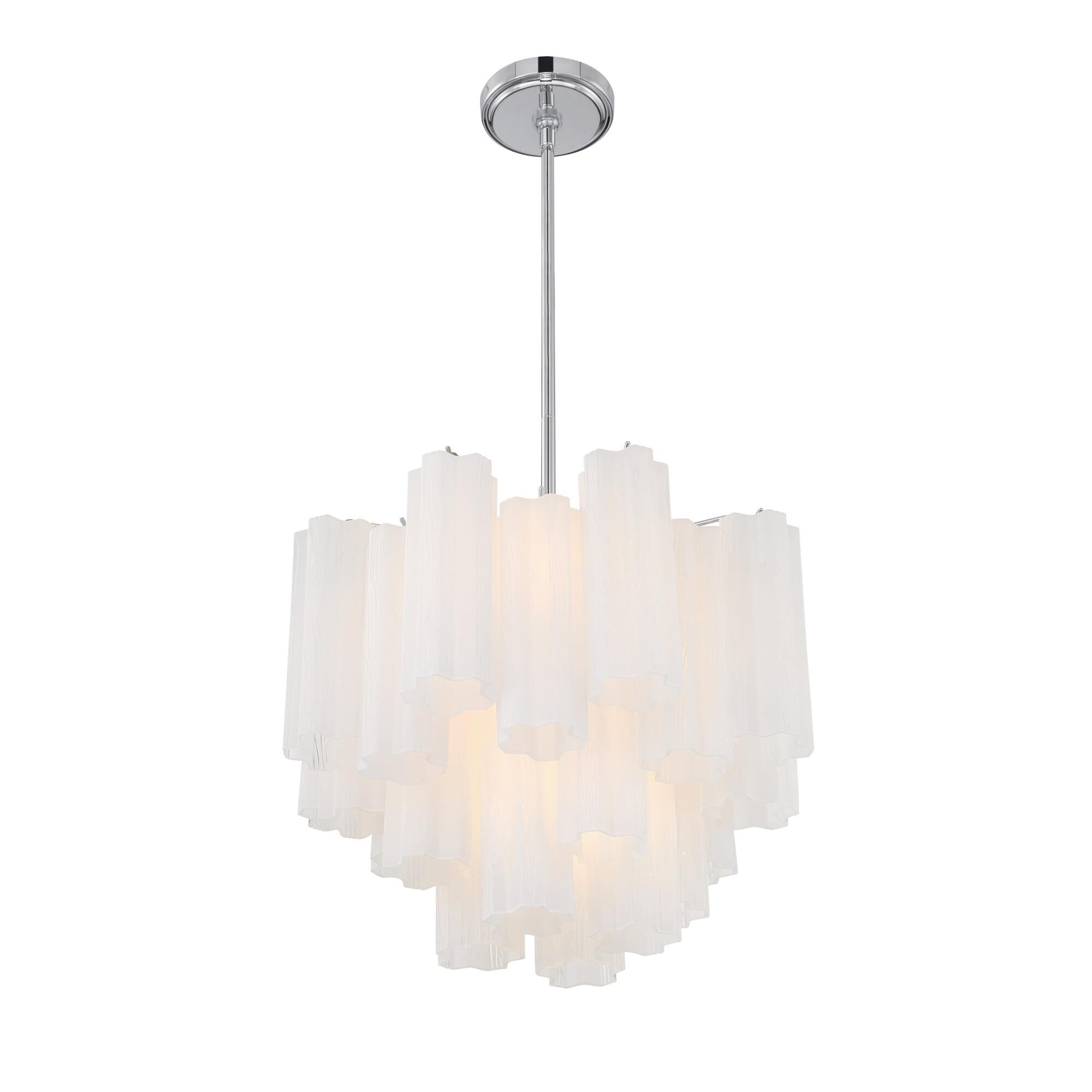 Shown in Polished Chrome finish and Tronchi Amber glass