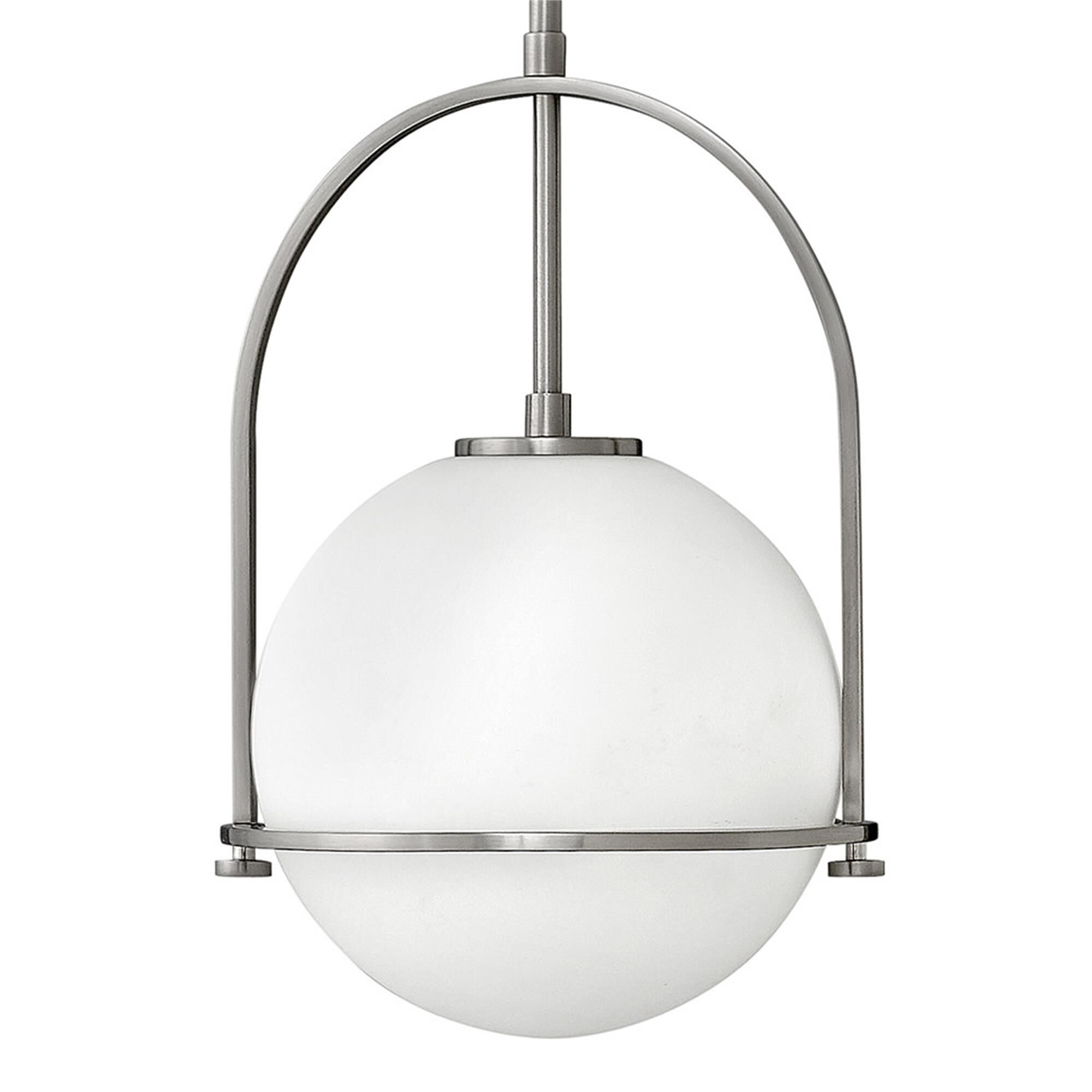 Shown in Brushed Nickel finish and Etched Opal glass