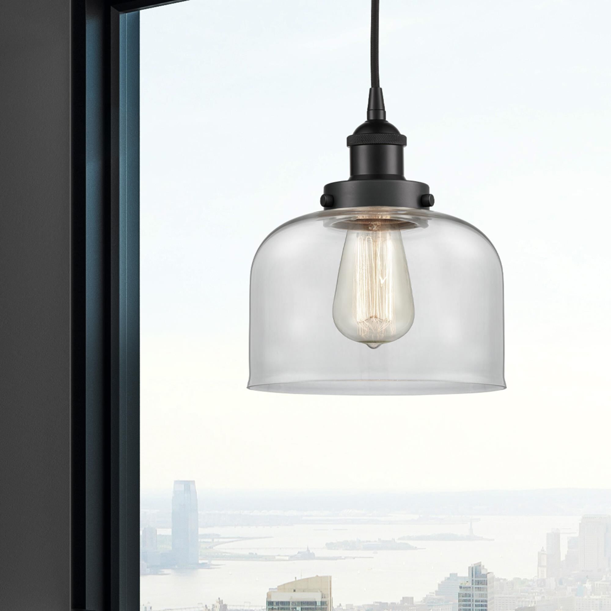 Shown in Matte Black finish and Clear glass