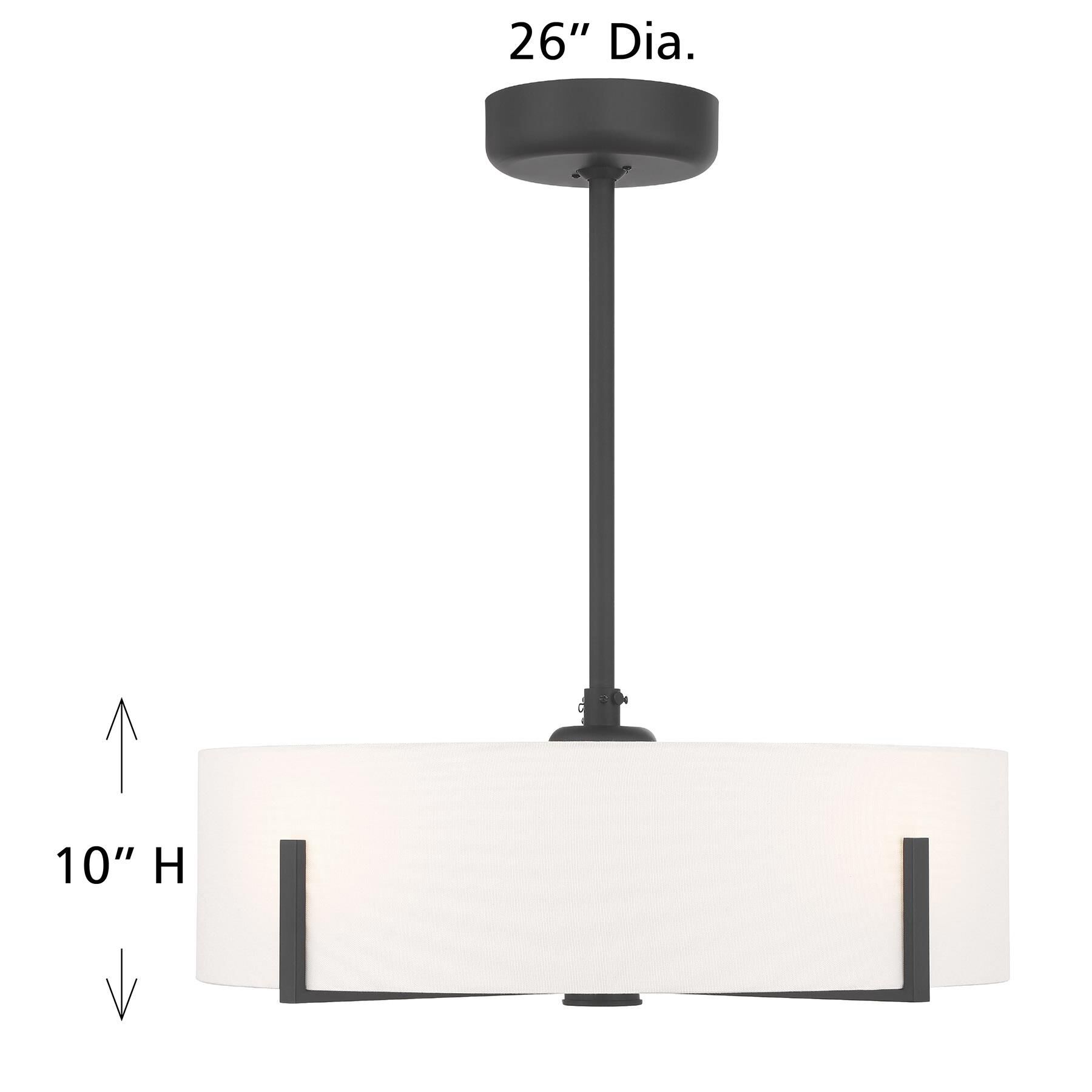 Shown in Matte Black finish and White Fabric shade