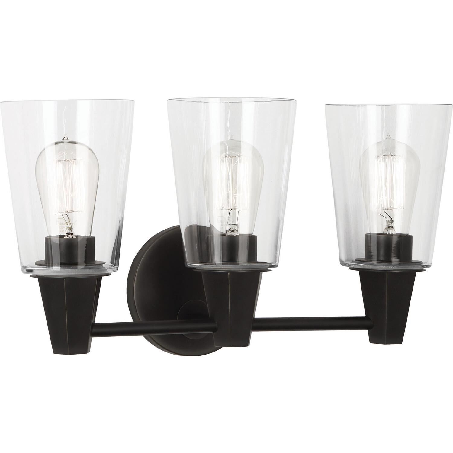 Shown in Deep Patina Bronze finish and Clear glass