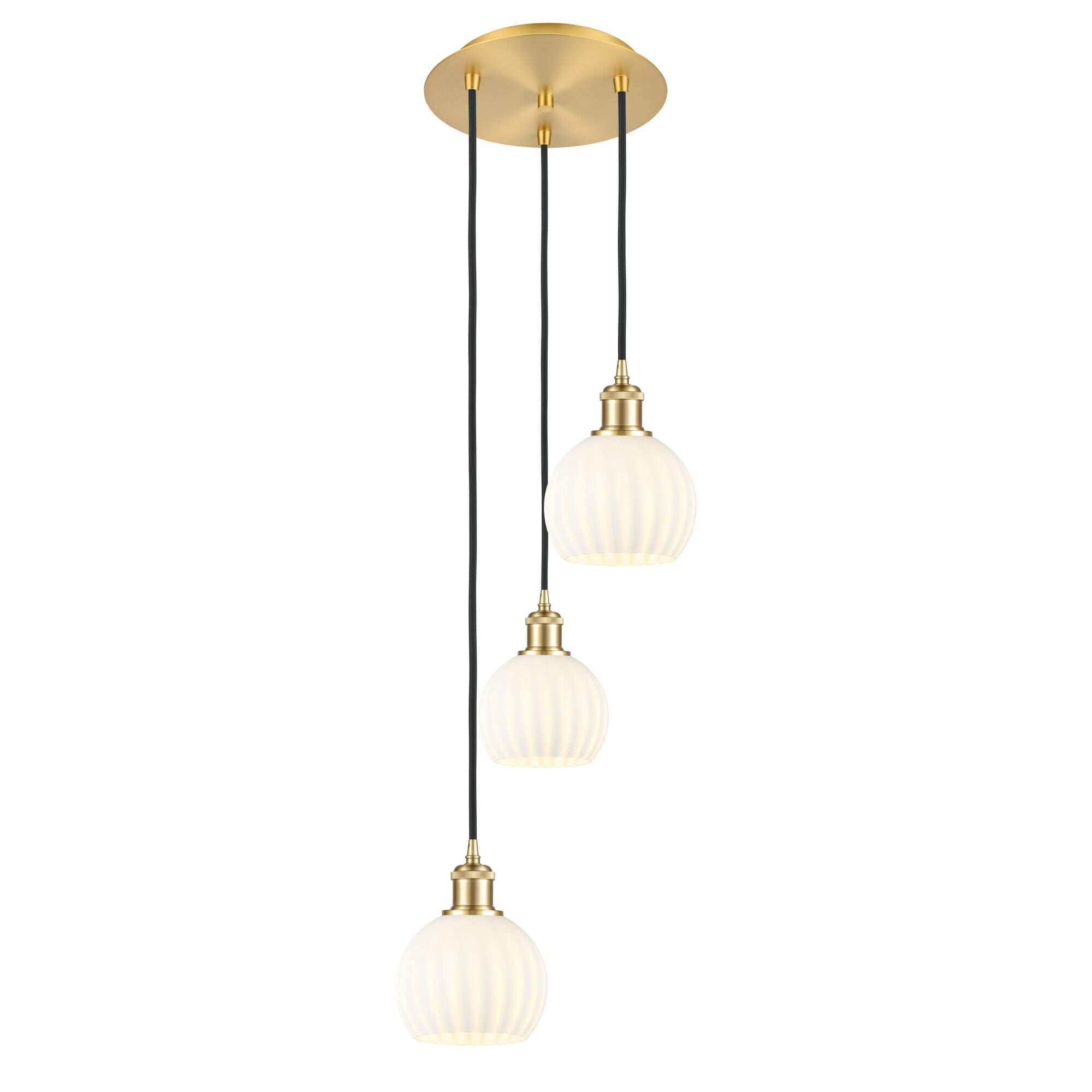 Bruno Marashlian White Venetian Multi Light Pendant by Innovations Lighting