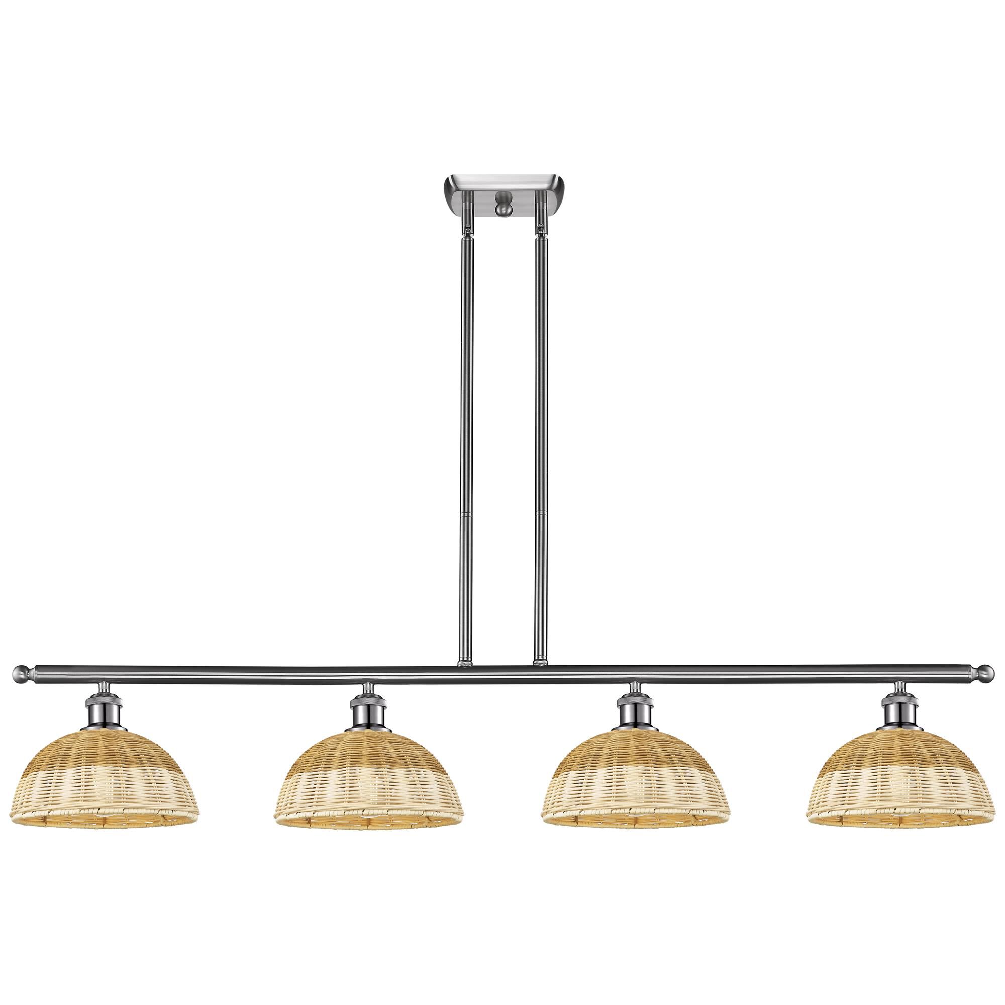Shown in Brushed Satin Nickel finish and Natural shade