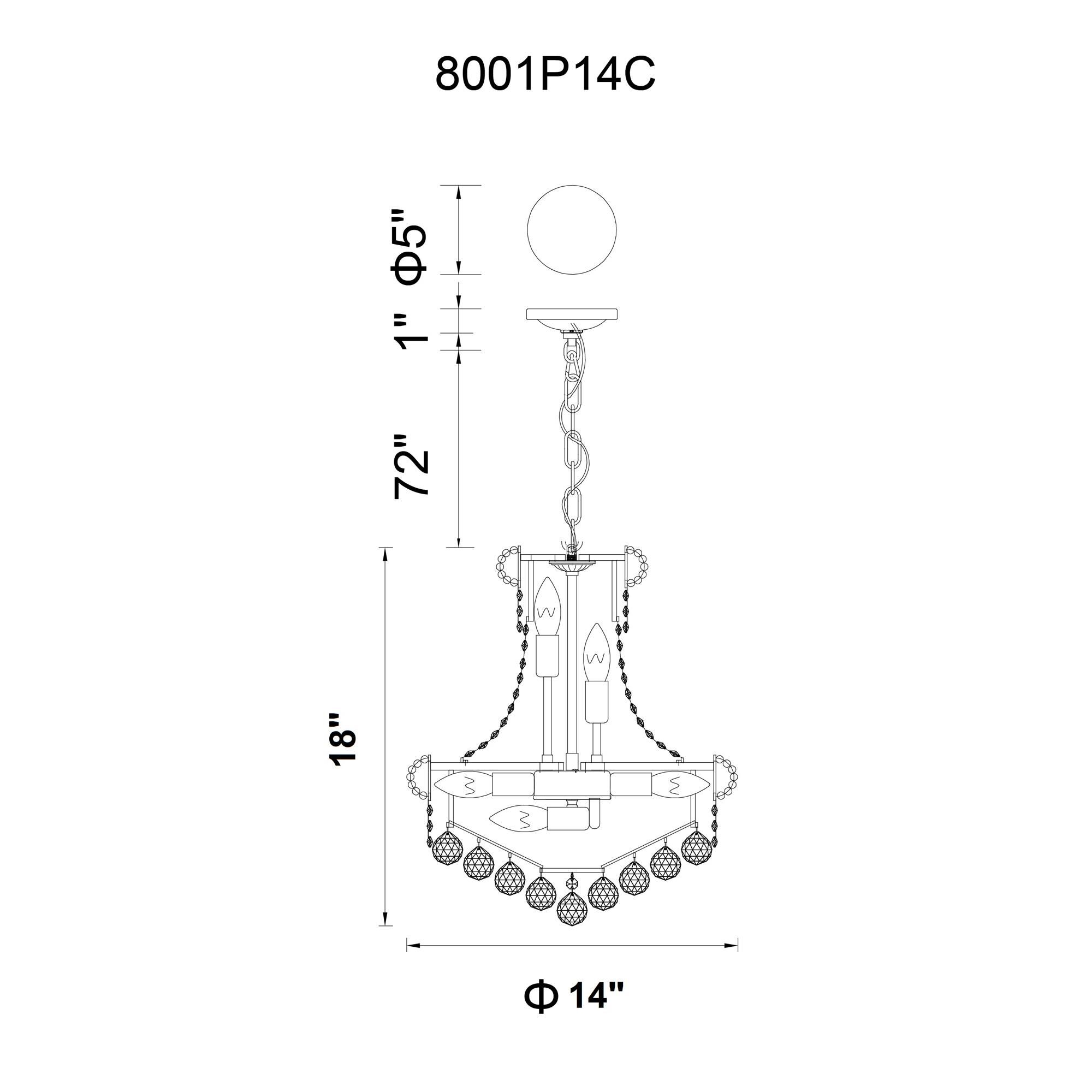 Empire 14 Inch 6 Light Mini Chandelier by CWI Lighting