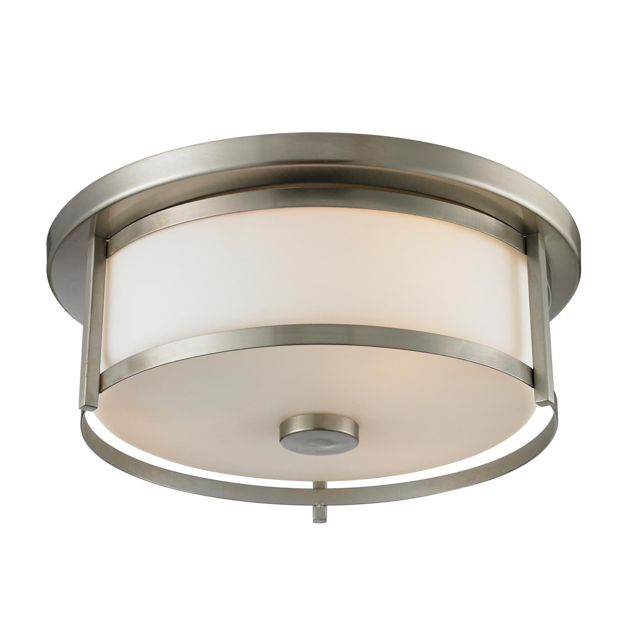Shown in Brushed Nickel finish and Glass shade