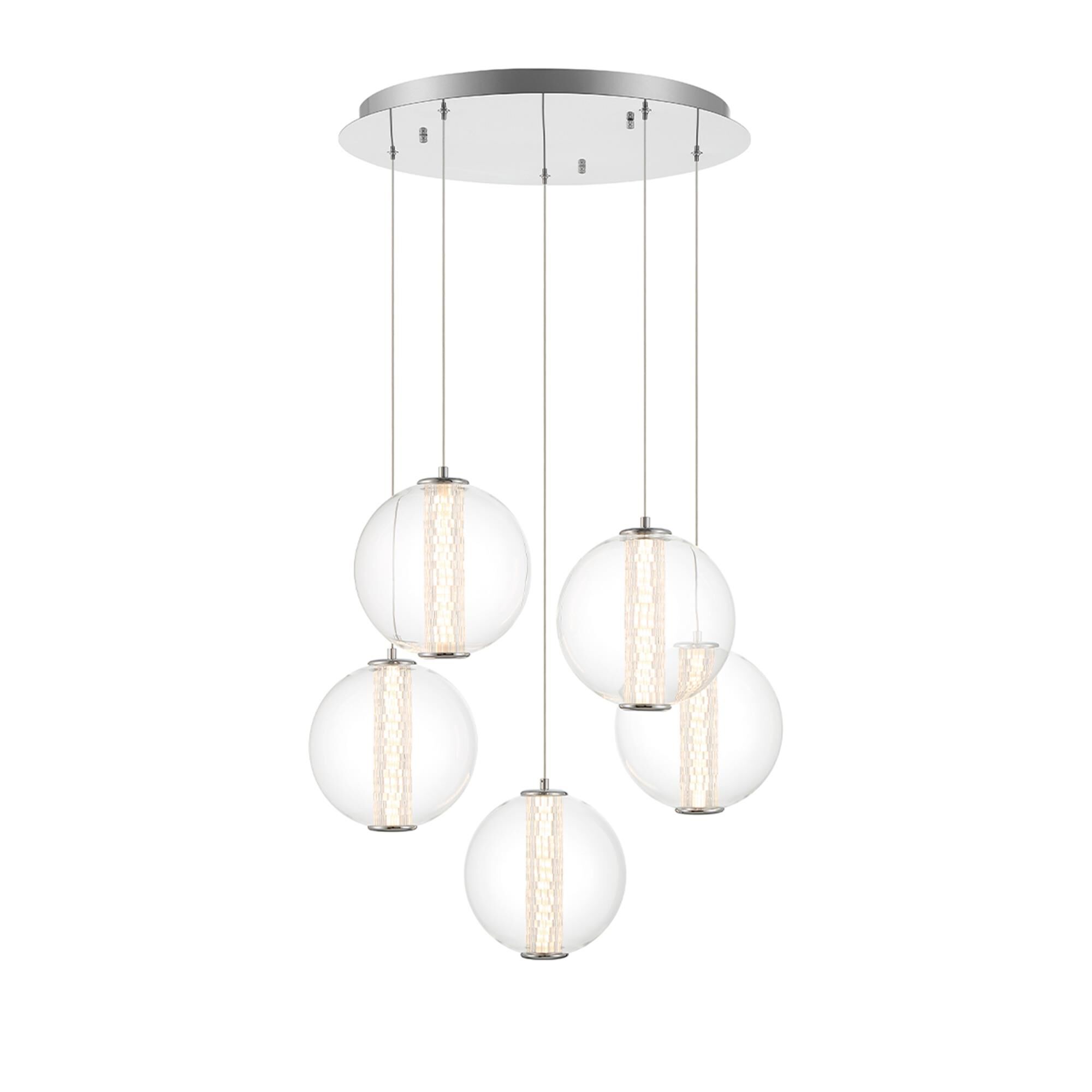 Shown in Chrome finish and Clear glass