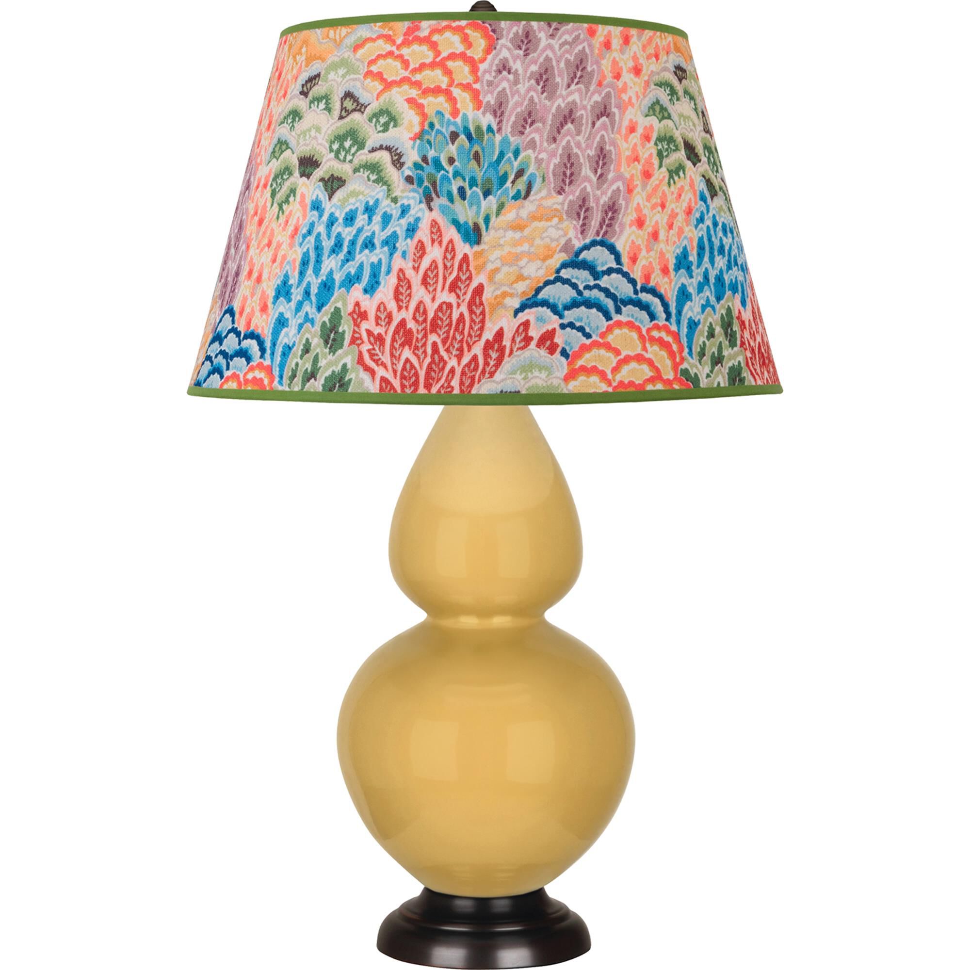 Shown in Sunset Yellow finish and Multicolor shade and Deep Patina Bronze accent