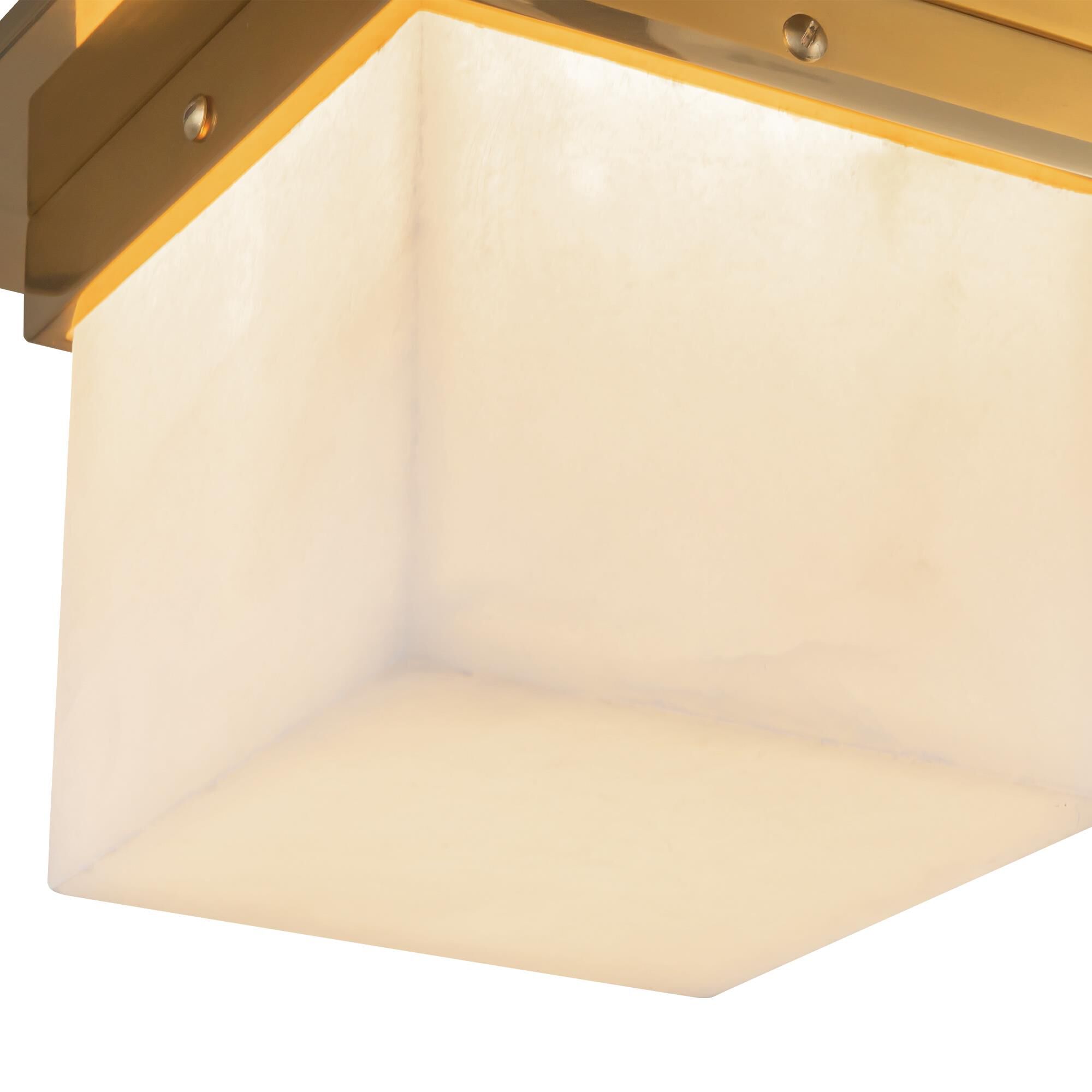Shown in Patina Brass finish and Alabaster glass