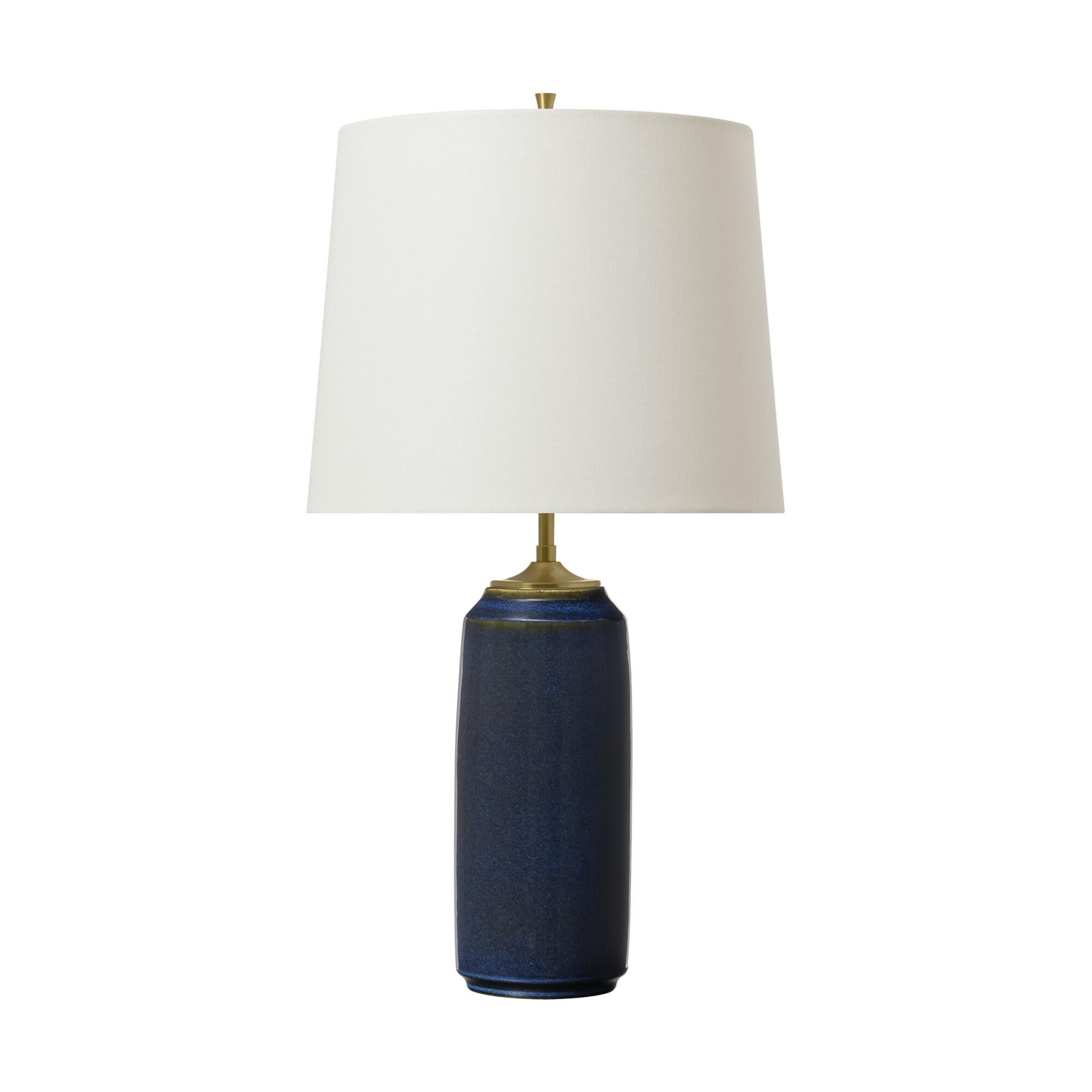 Shown in Mix Blue Brown finish and White Linen shade