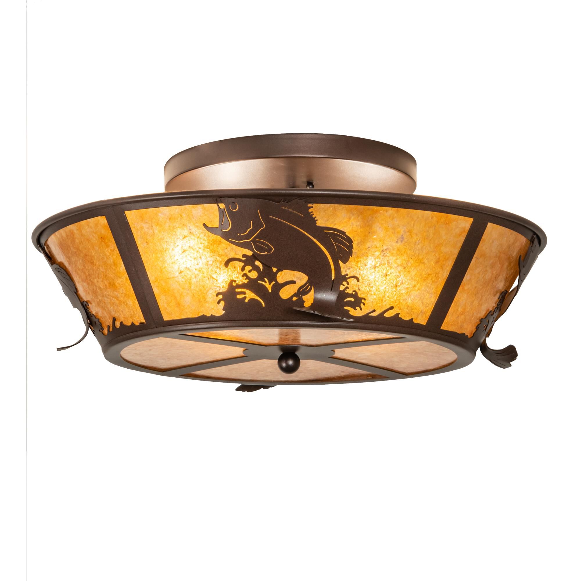 Leaping Bass 22 Inch 4 Light Flush Mount by Meyda Lighting