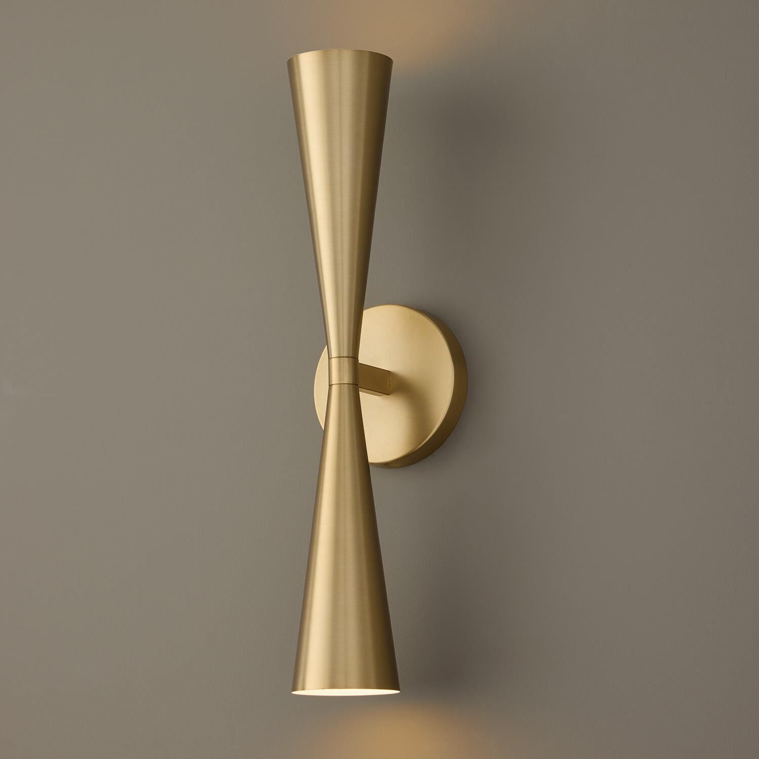 Shown in Matte Brass finish and Matte Brass Metal  With White Interior shade