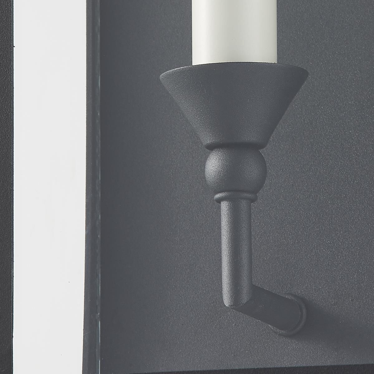 Shown in Textured Black finish and Clear shade