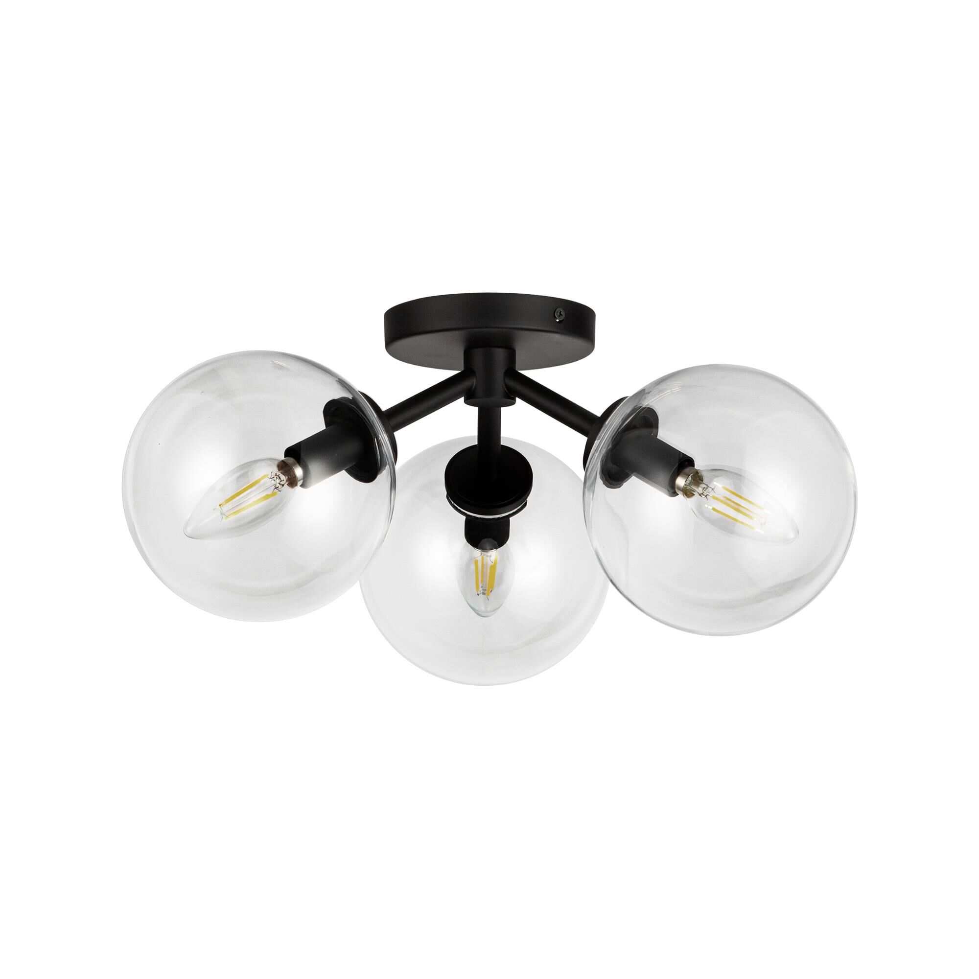Shown in Aged Brass/Clear Glass|matte Black/Clear Glass finish and Clear glass and Clear Glass shade