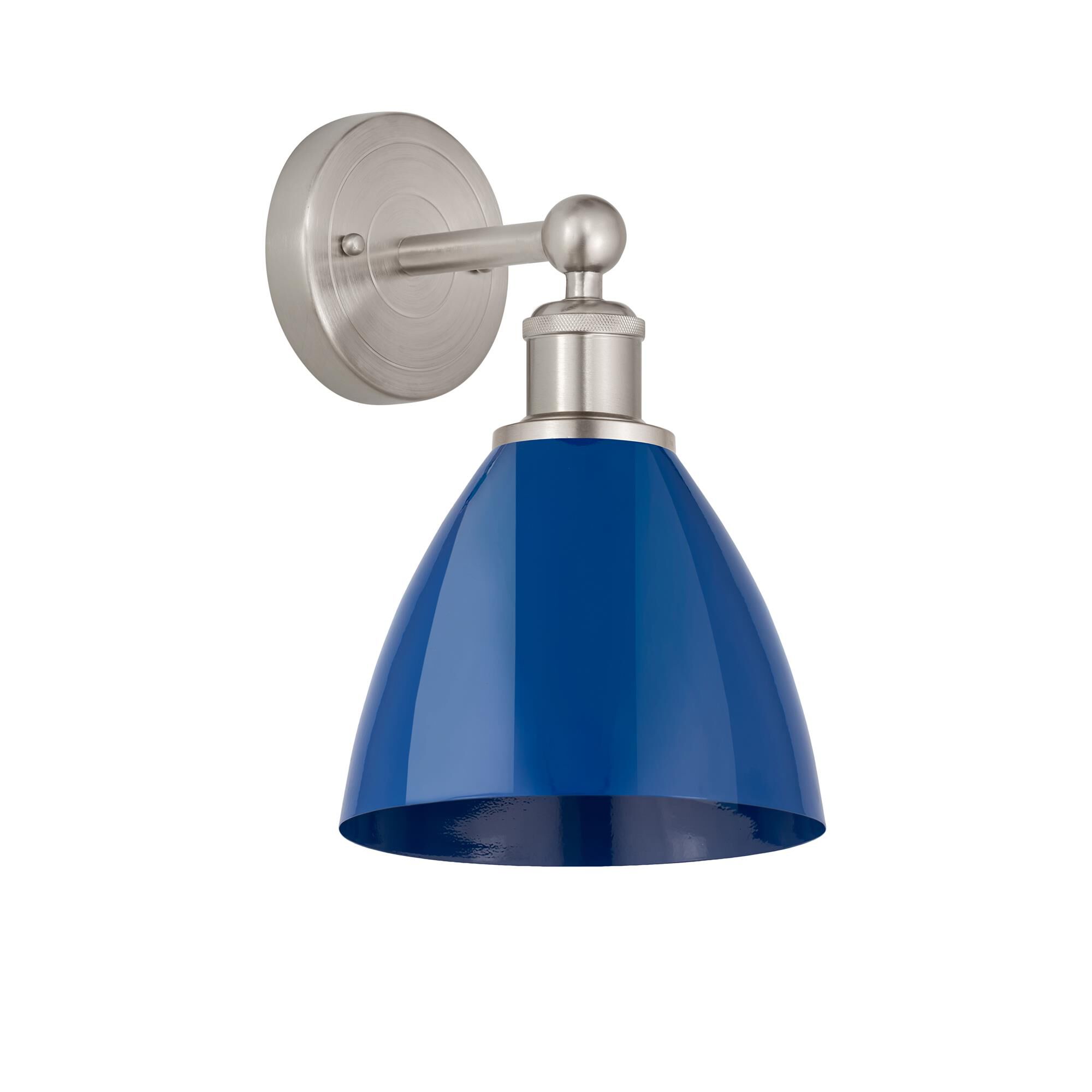 Shown in Satin Nickel finish and Blue shade