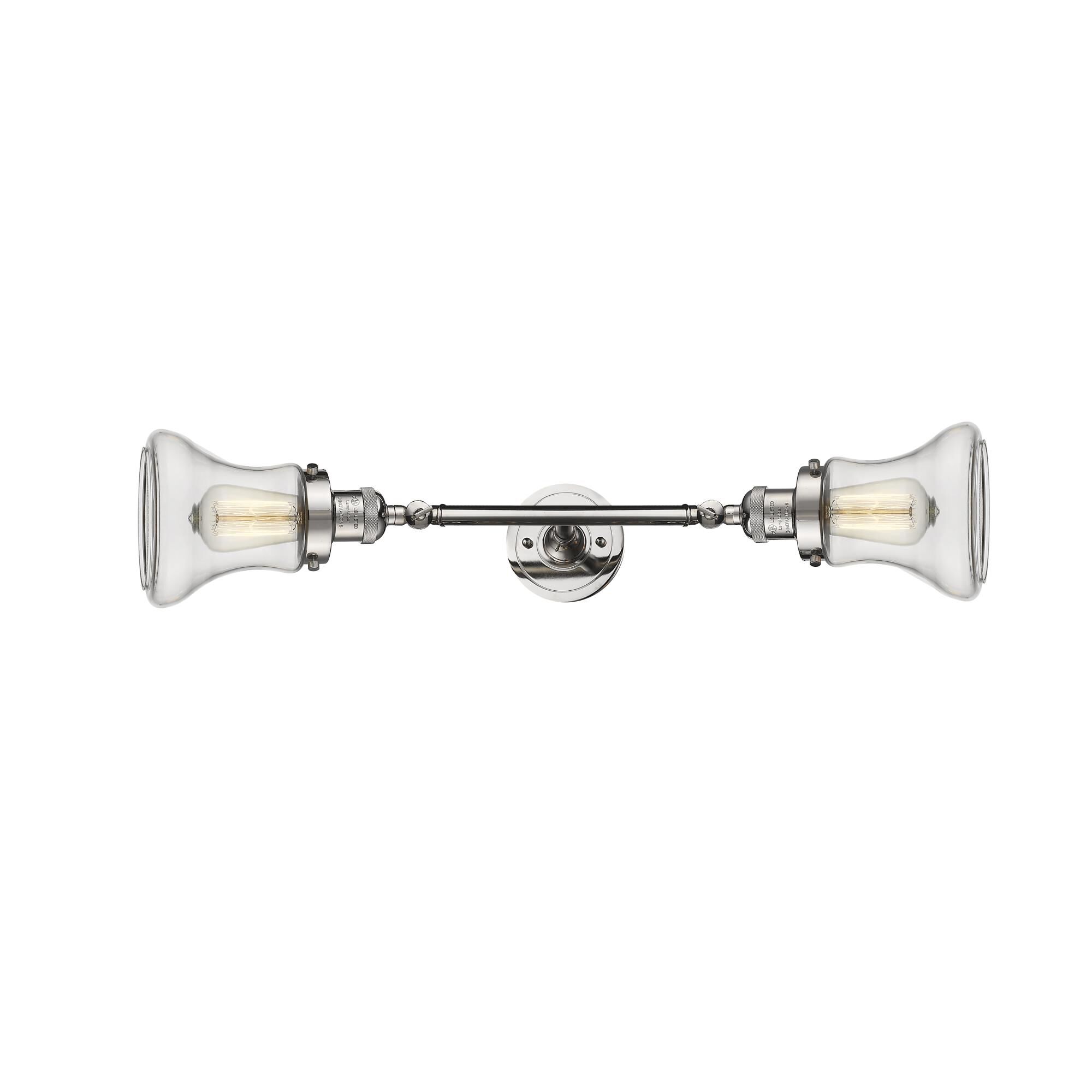 Shown in Polished Nickel finish and Clear glass