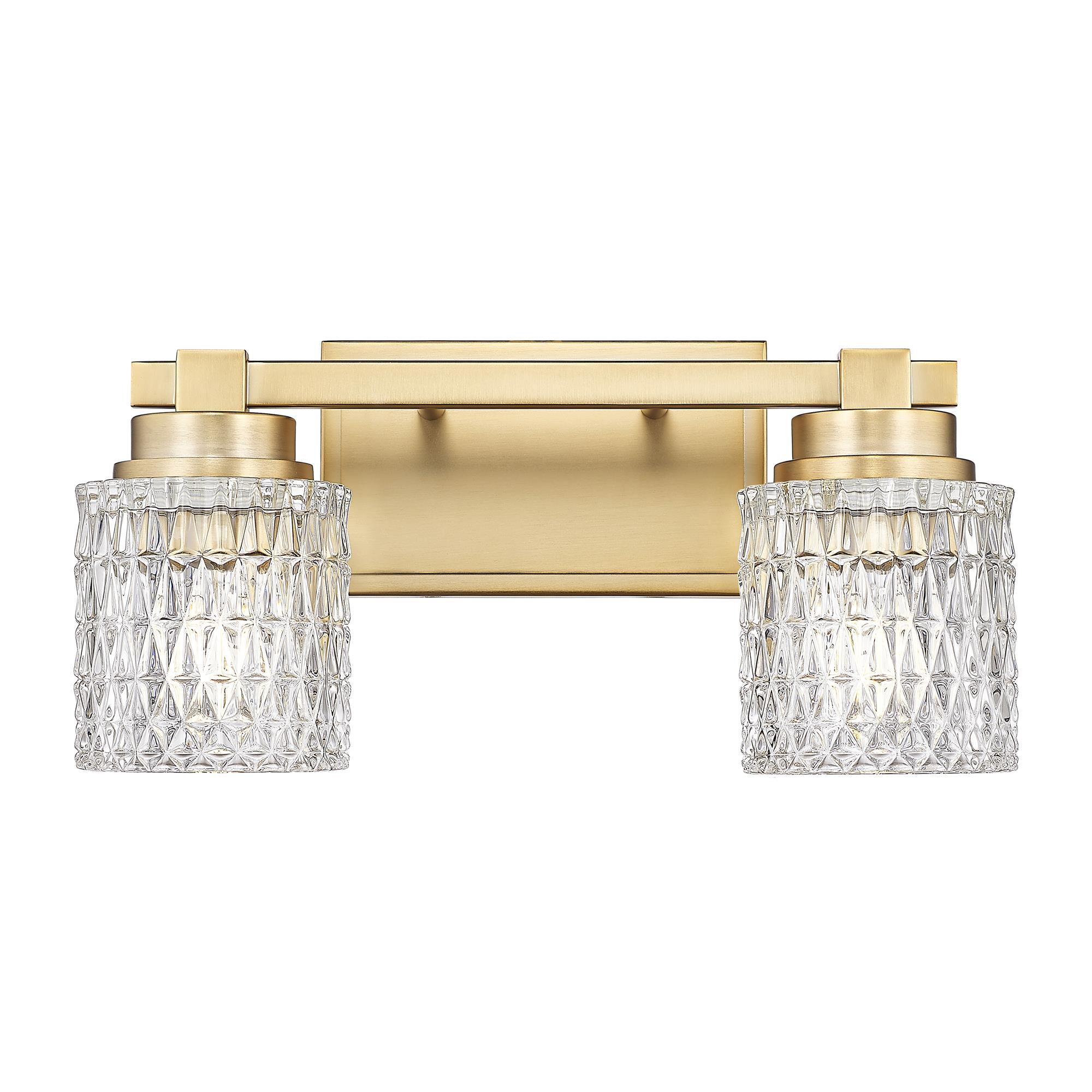Shown in Modern Gold finish and Clear Diamond glass