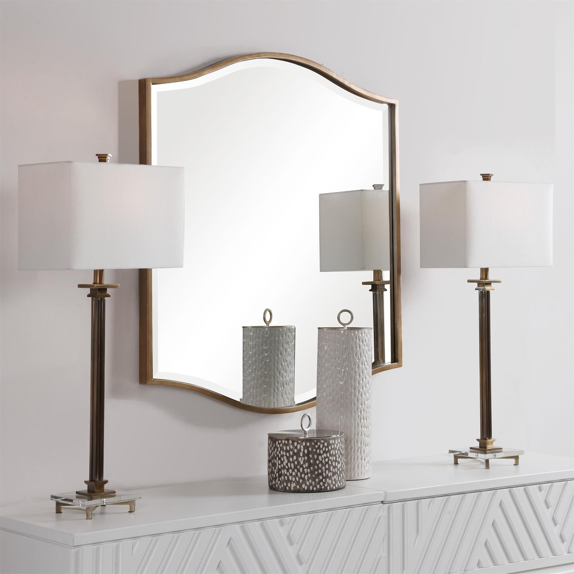Shown in Refined And Sophisticated, This Antique Gold Mirror Will Add An Updated Traditional Look To Any Spac finish