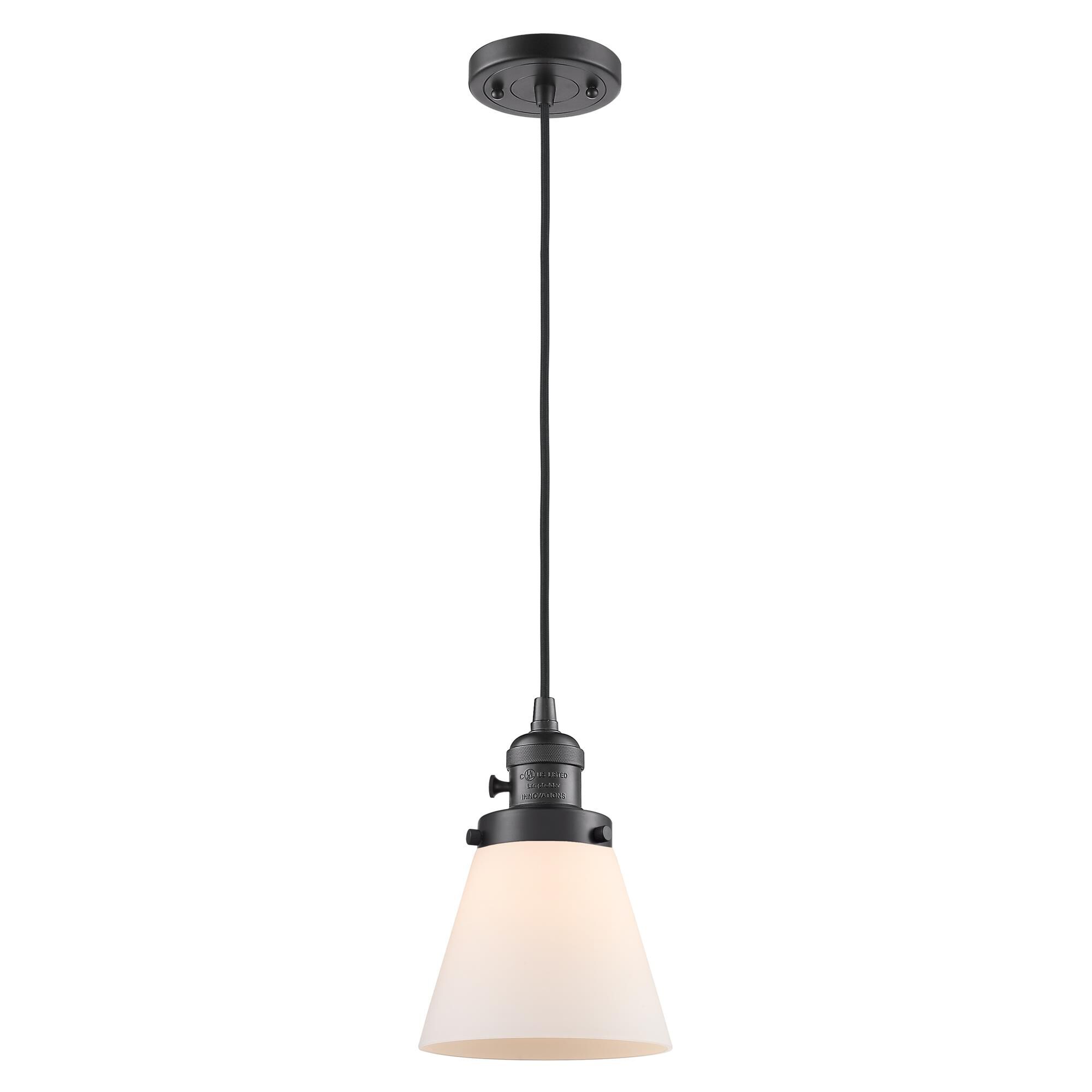 Shown in Oil Rubbed Bronze finish and Matte White Cased glass