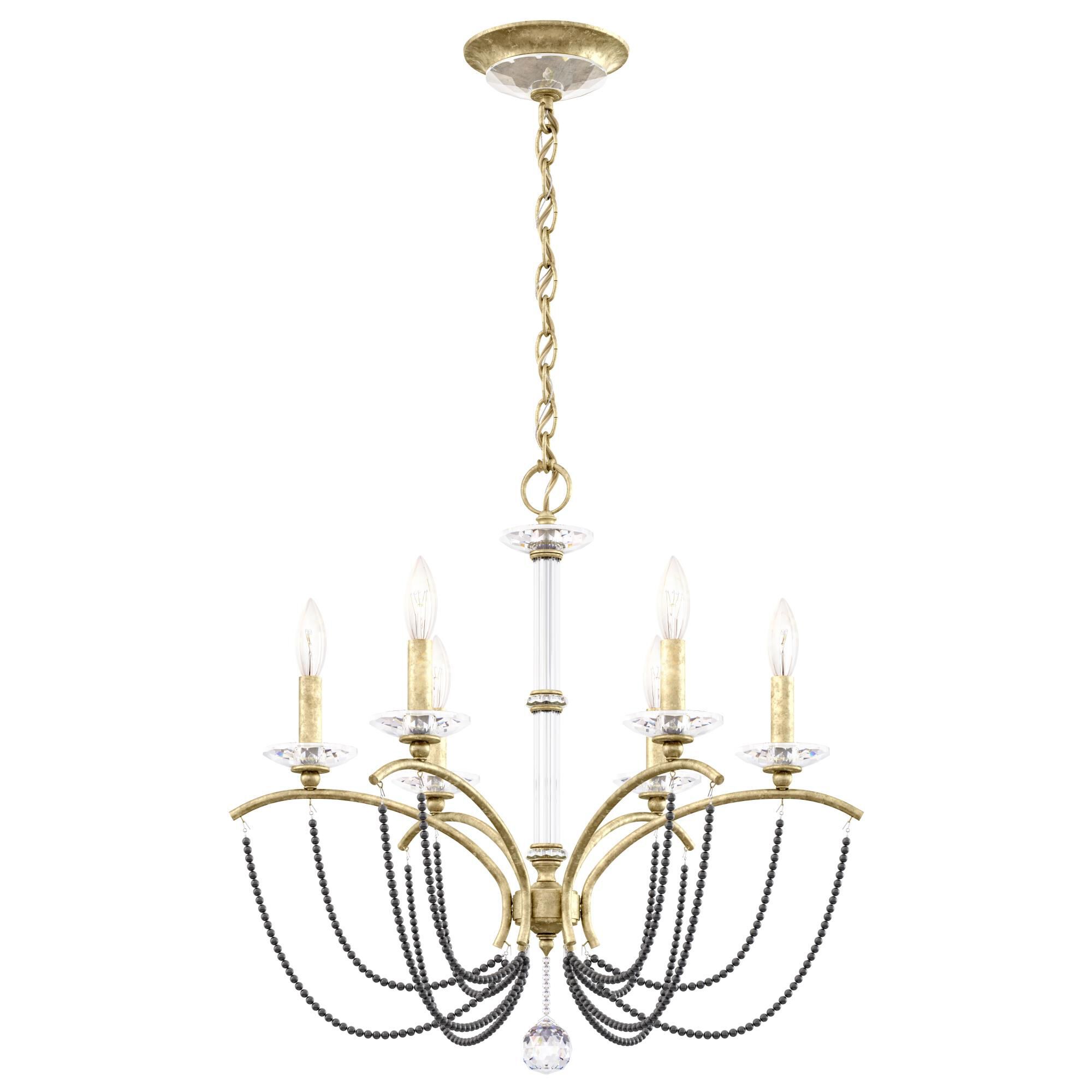 Shown in Heirloom Silver finish and Dark Grey Pearl crystal
