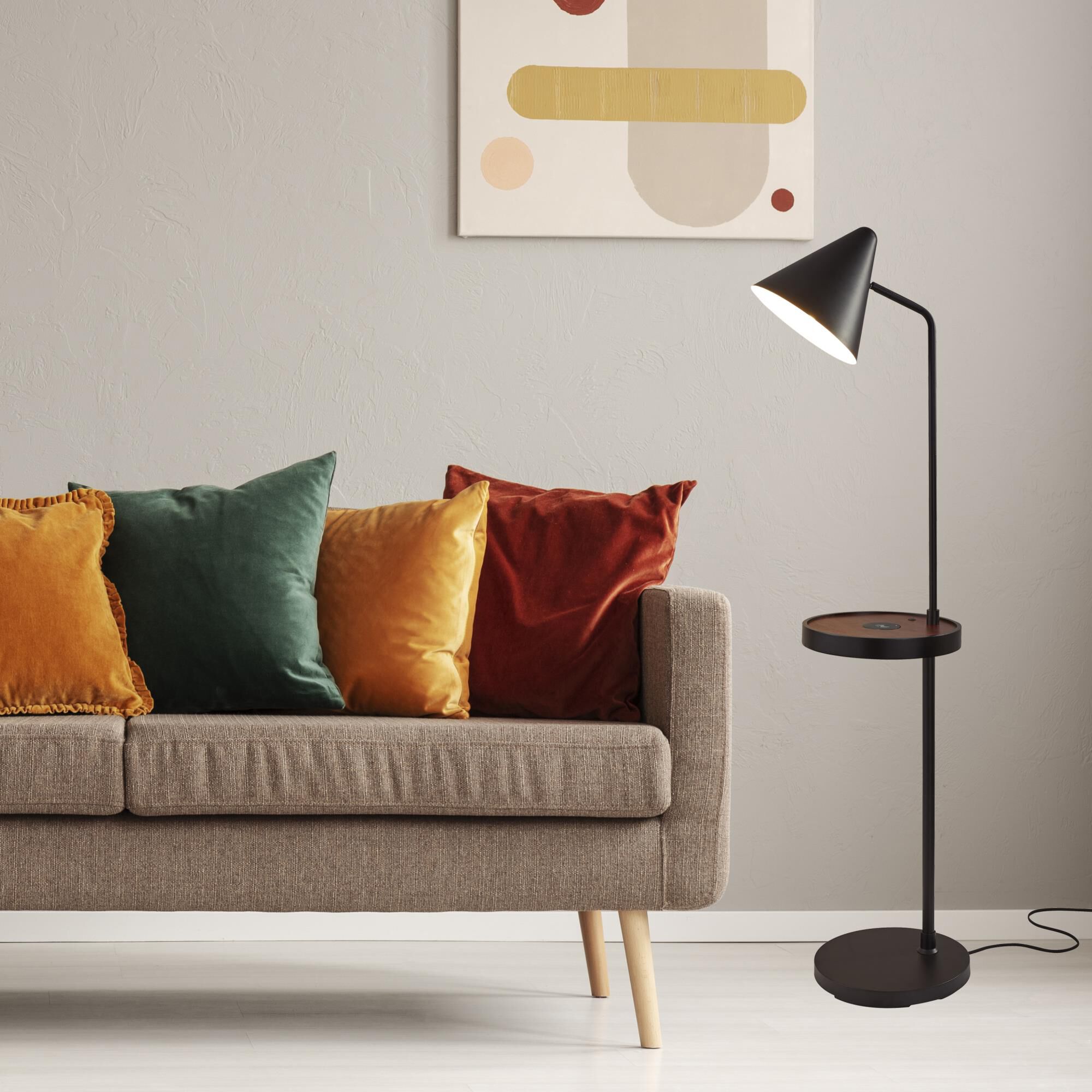 Shown in Matte Black - Walnut Poplar Wood finish