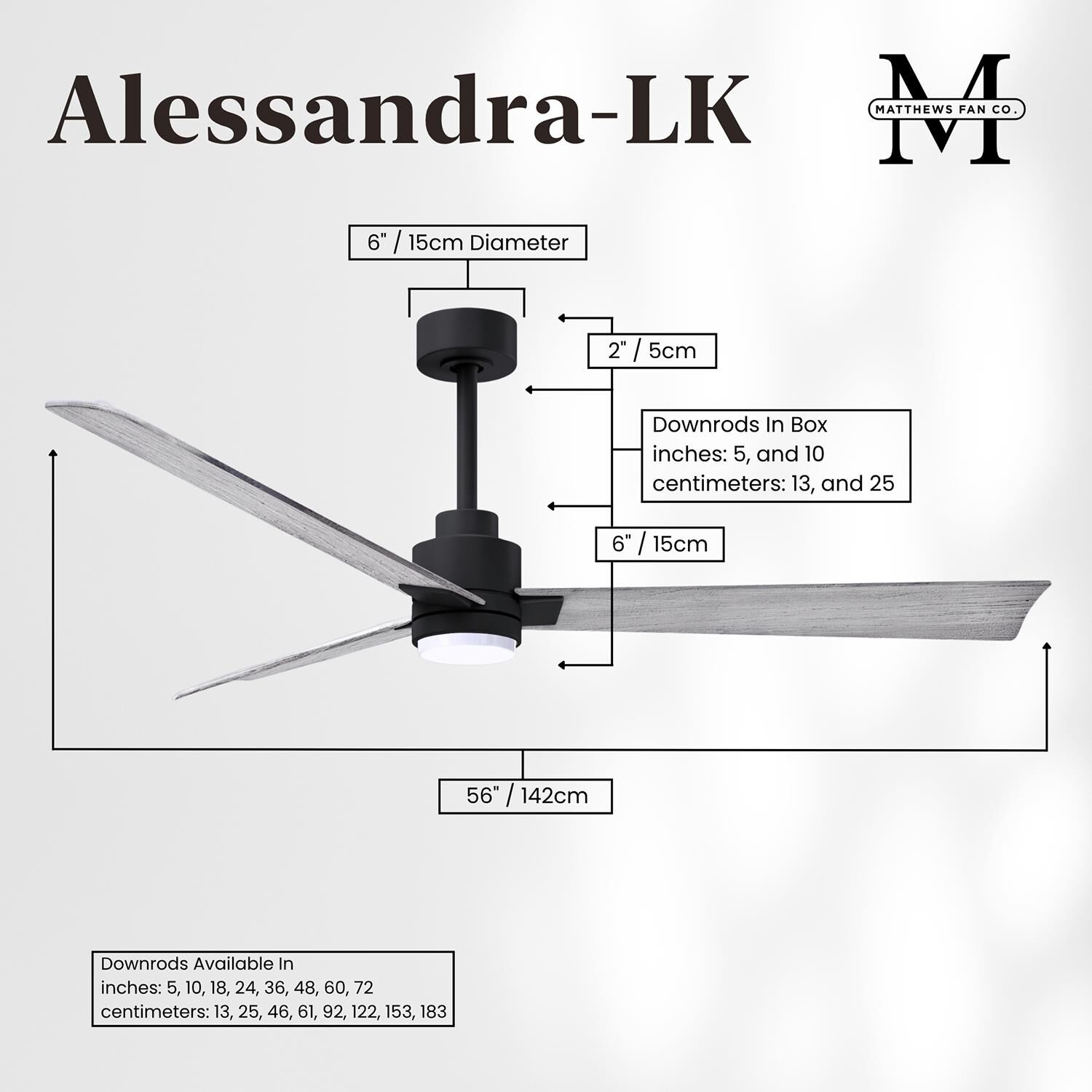 Alessandra 56 Inch Ceiling Fan by Matthews Fan Company