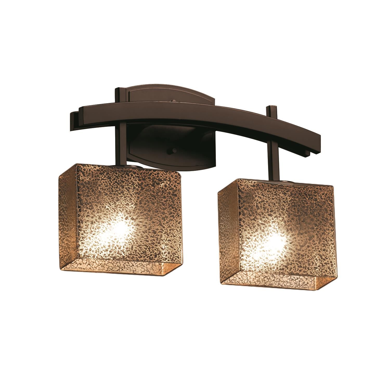 Shown in Dark Bronze finish and Mercury Artisan glass and Rectangle accent