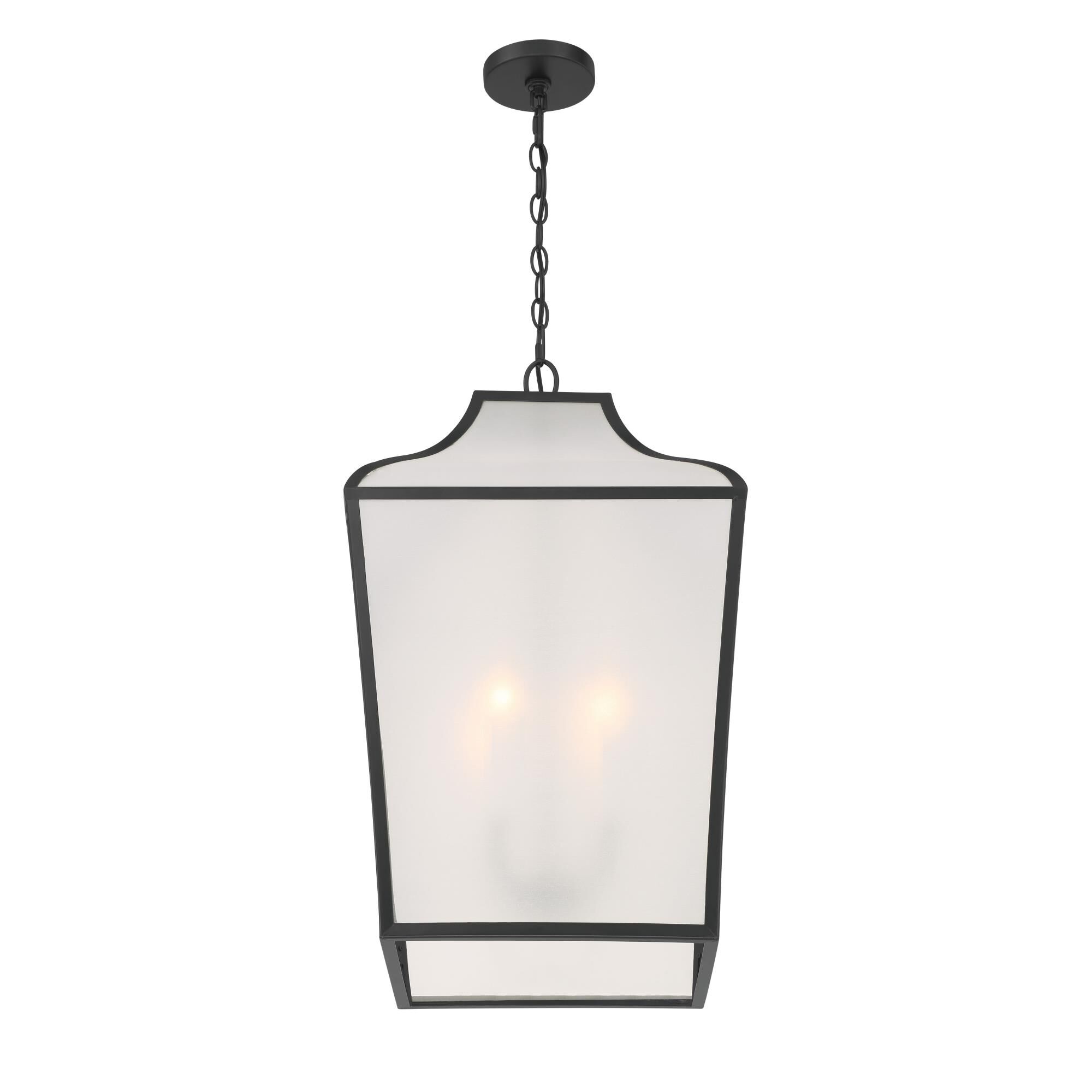 Shown in Dark Matte Black finish and Transparent Oraganza glass and Polycarbonate shade