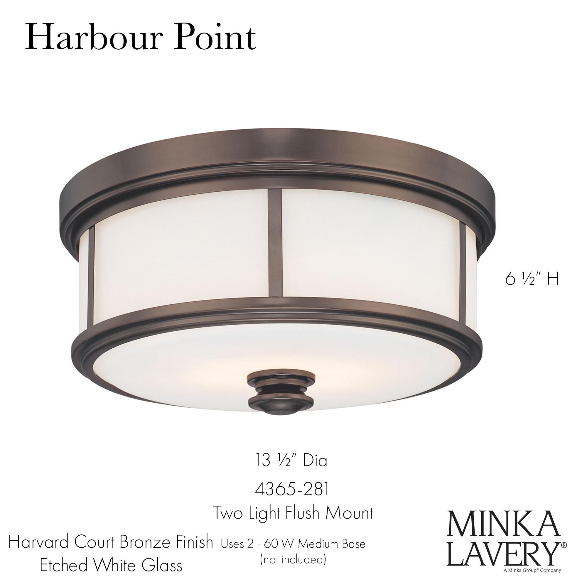 Harbour Point 13 Inch 2 Light Flush Mount by Minka Lavery