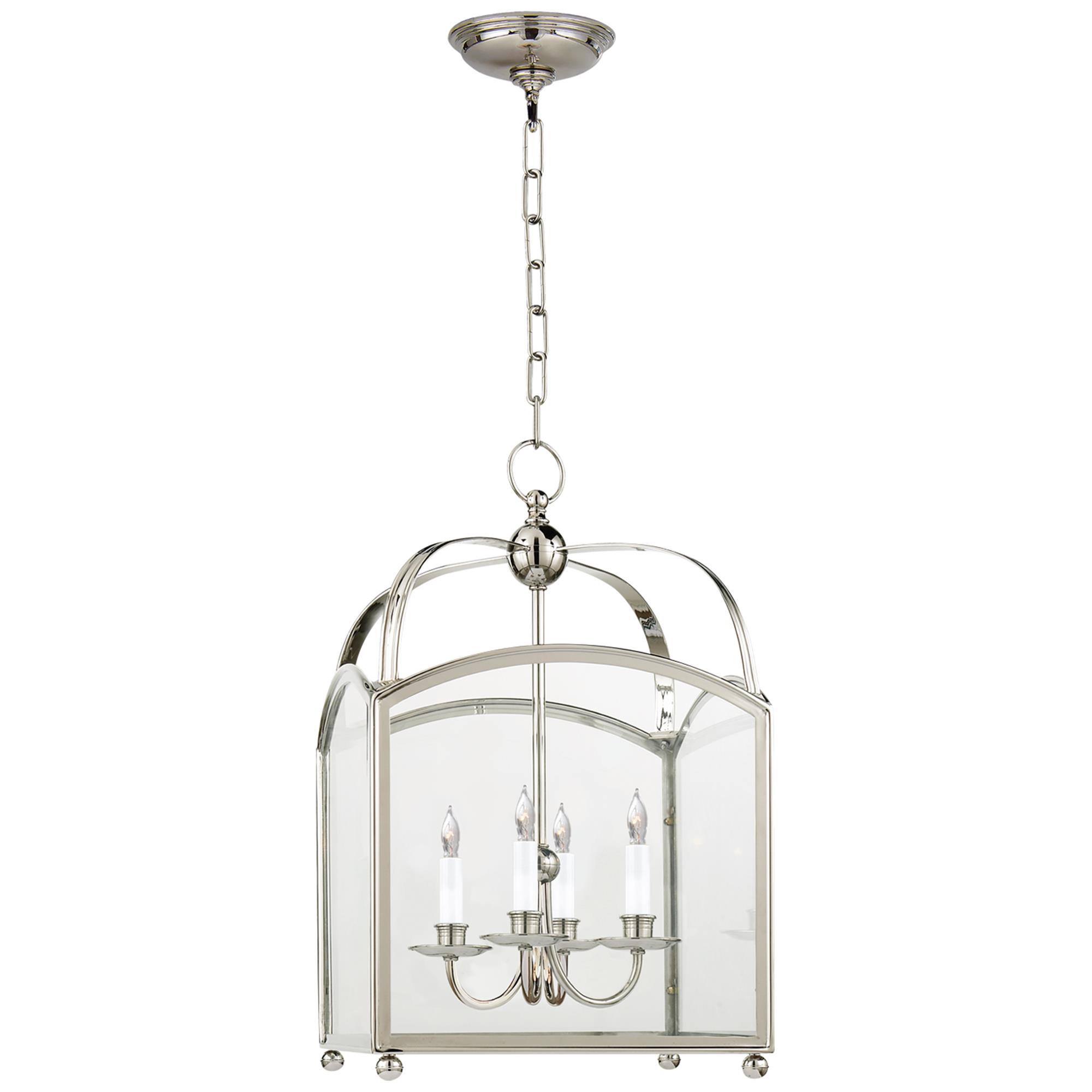 Shown in Polished Nickel finish and Clear glass