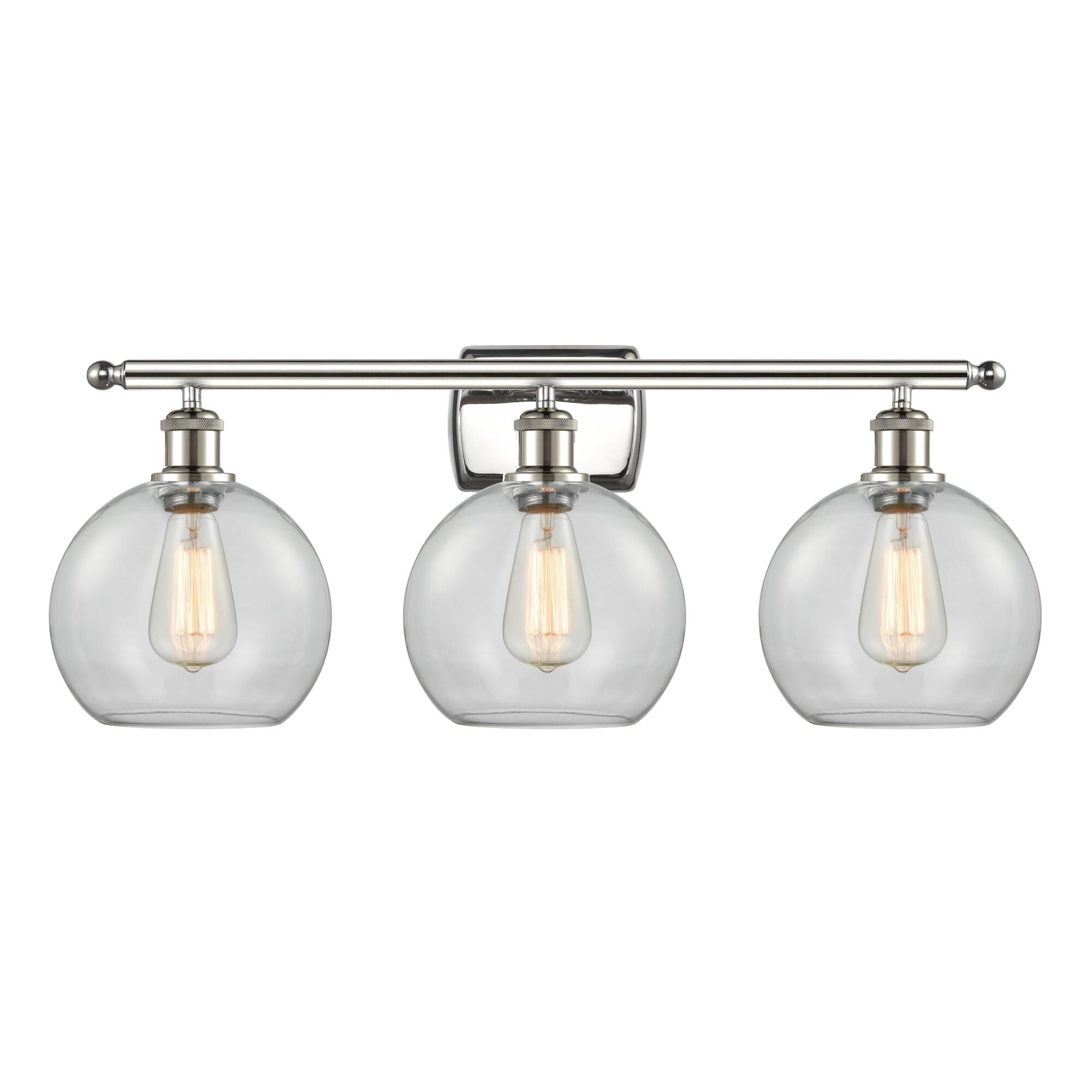 Shown in Polished Nickel finish and Sphere glass and Glass shade