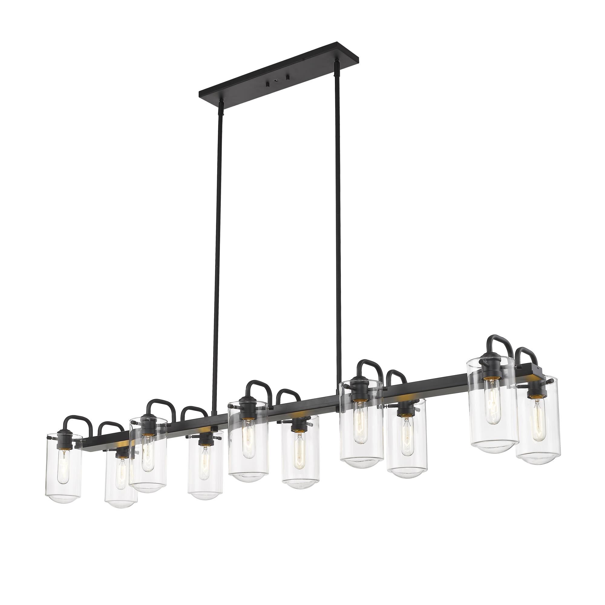 Shown in Matte Black finish and Glass shade