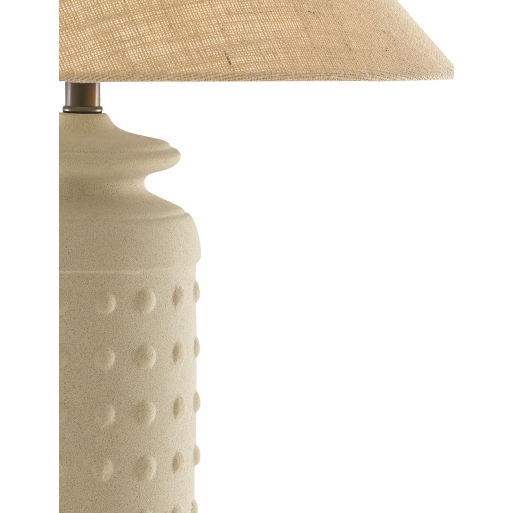 Shown in Sand - Brass finish and Natural Burlap shade