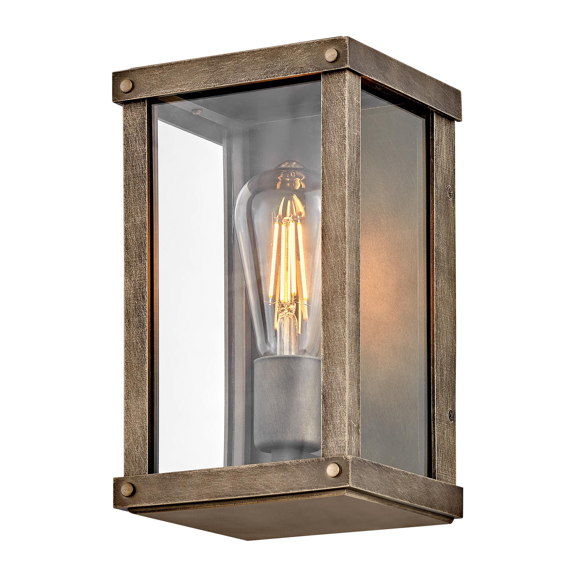 Shown in Burnished Bronze finish and Clear glass