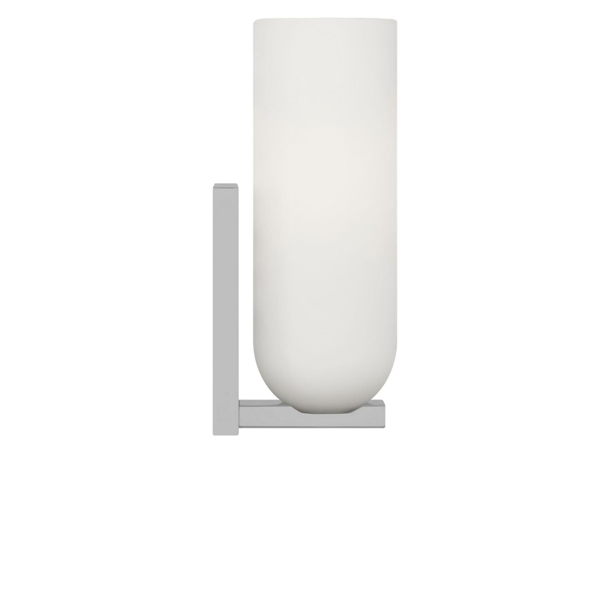 Shown in Chrome finish and Etched White glass