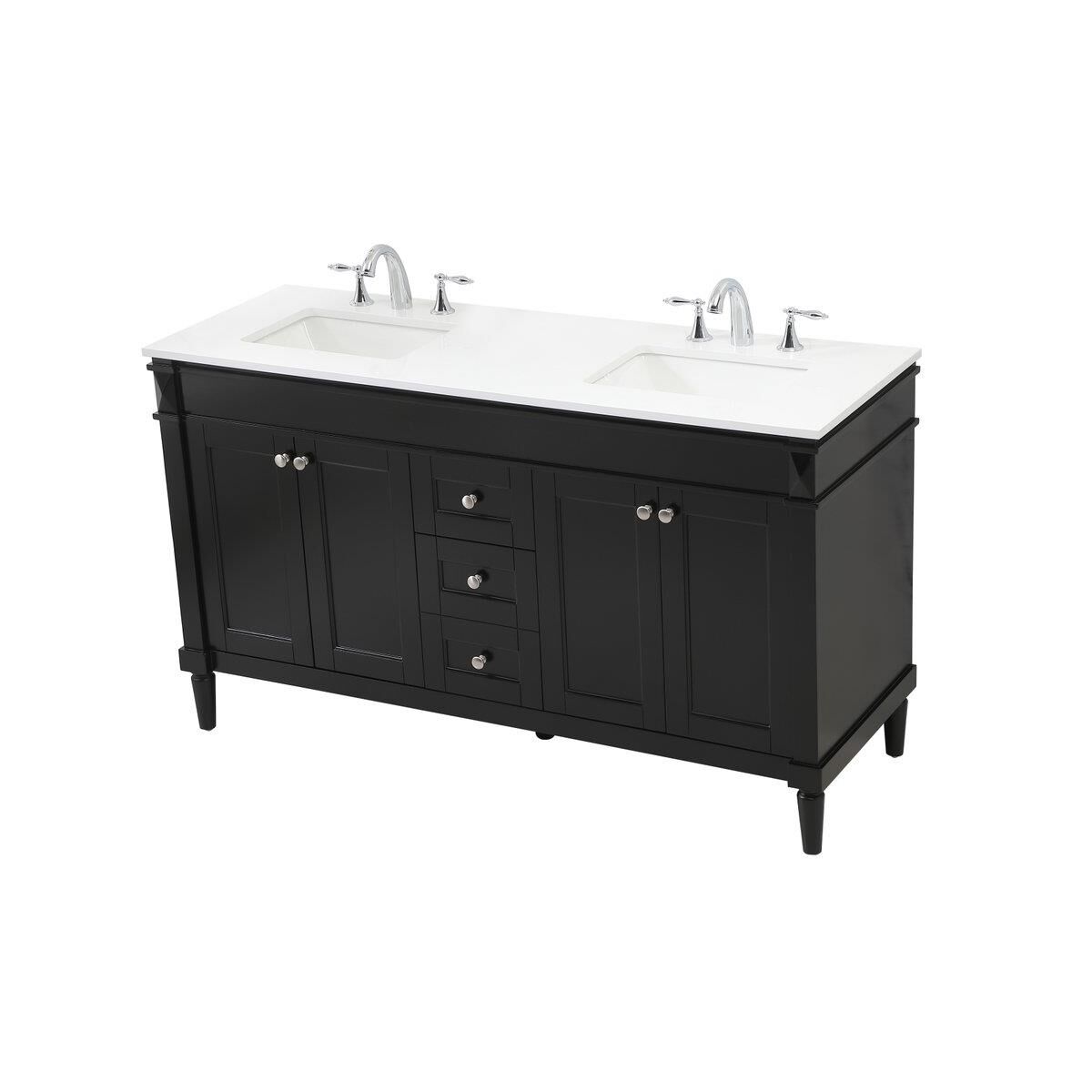 Shown in Black finish and Double Bathroom Vanity accent