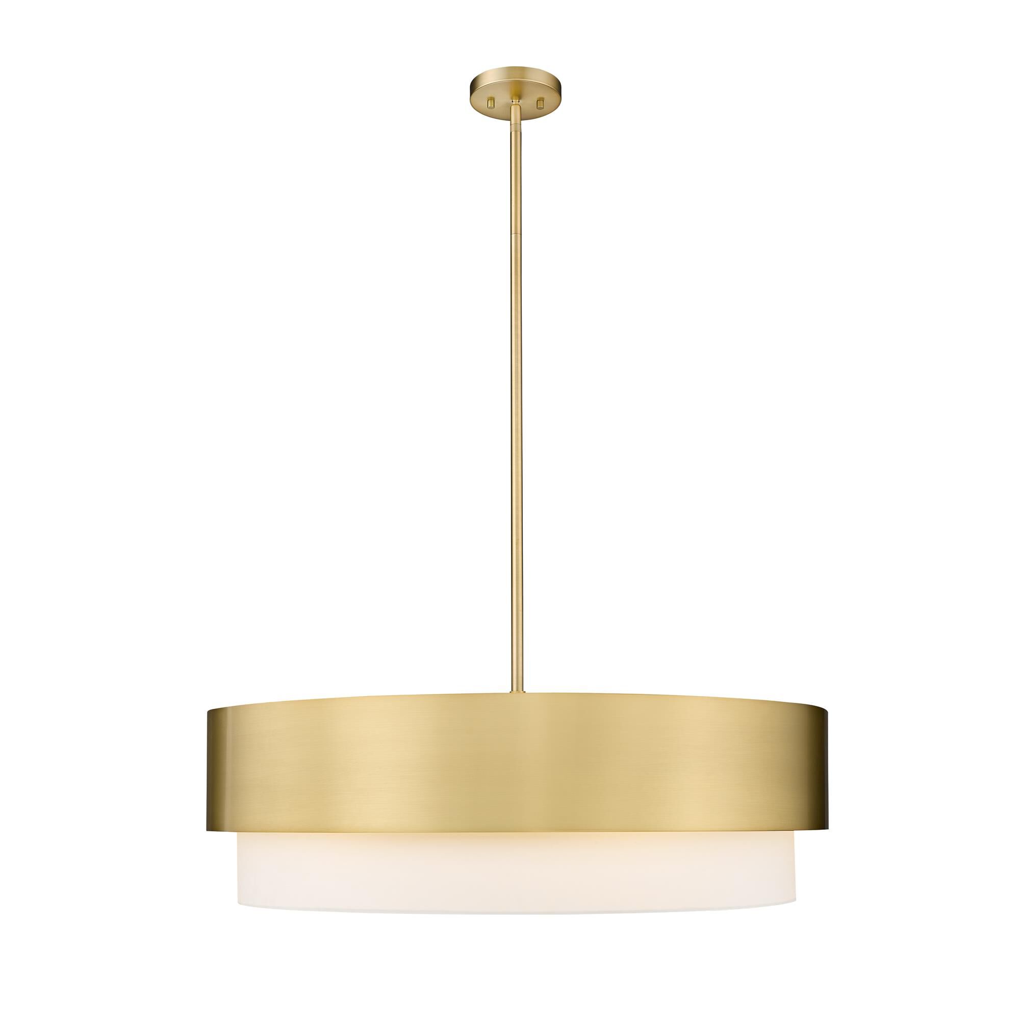 Shown in Modern Gold finish and White glass