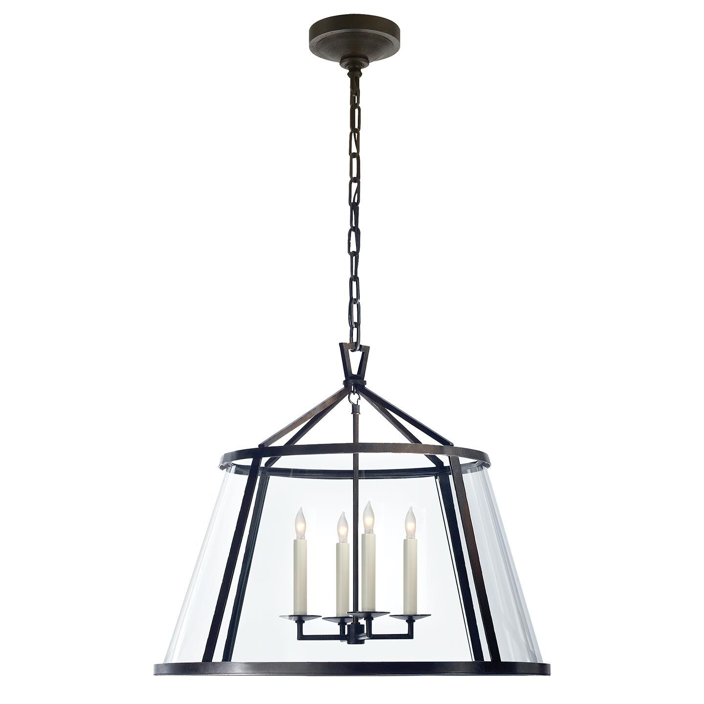 Shown in Aged Iron finish and Clear glass