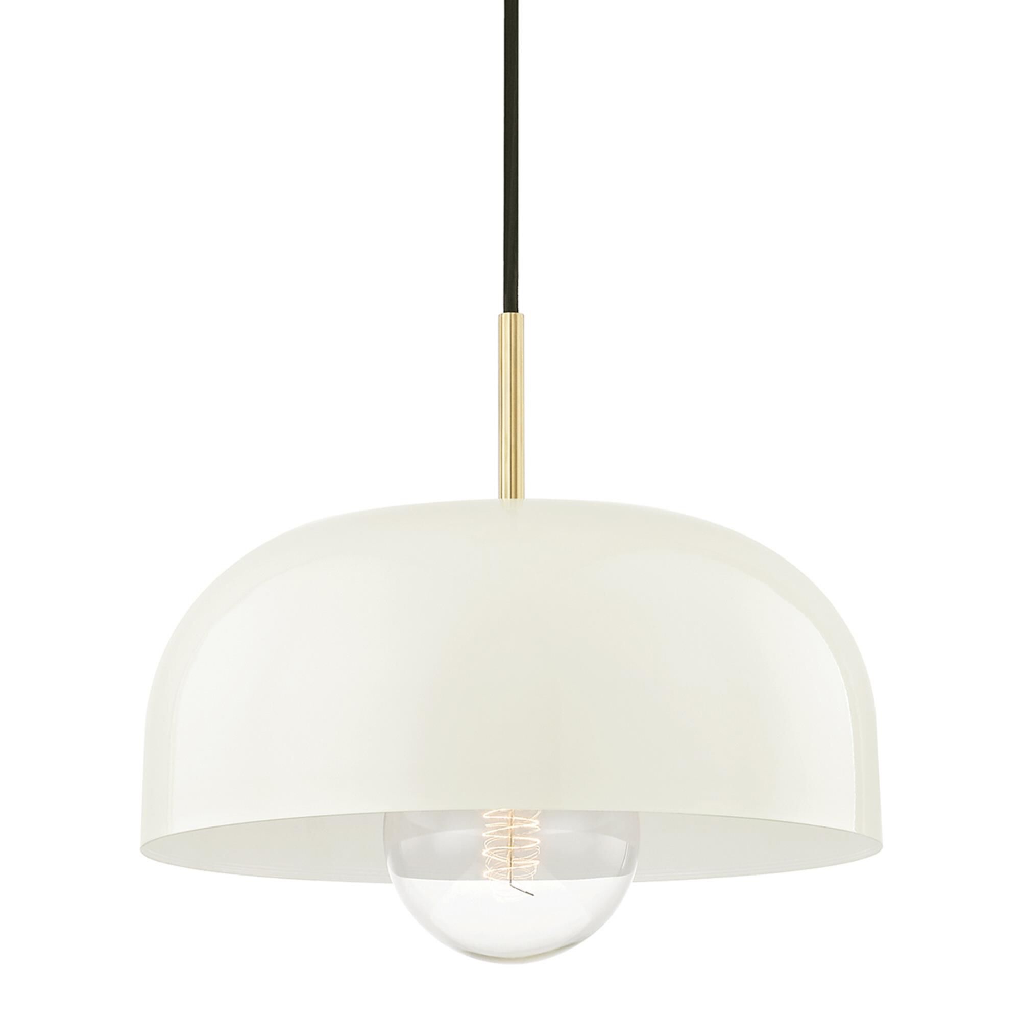 Shown in Aged Brass-Cream finish and Cream Metal shade