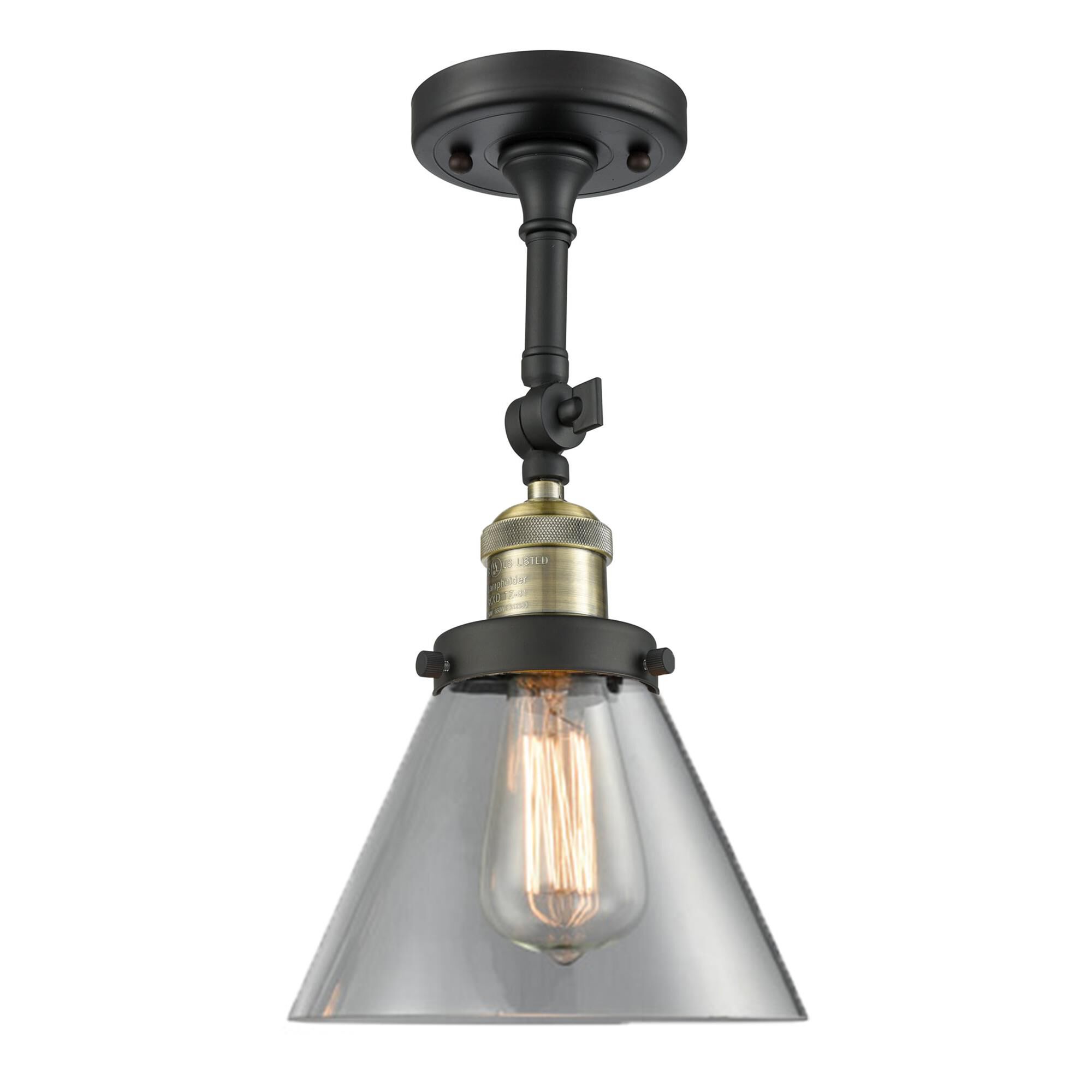 Shown in Black Antique Brass finish and Clear glass