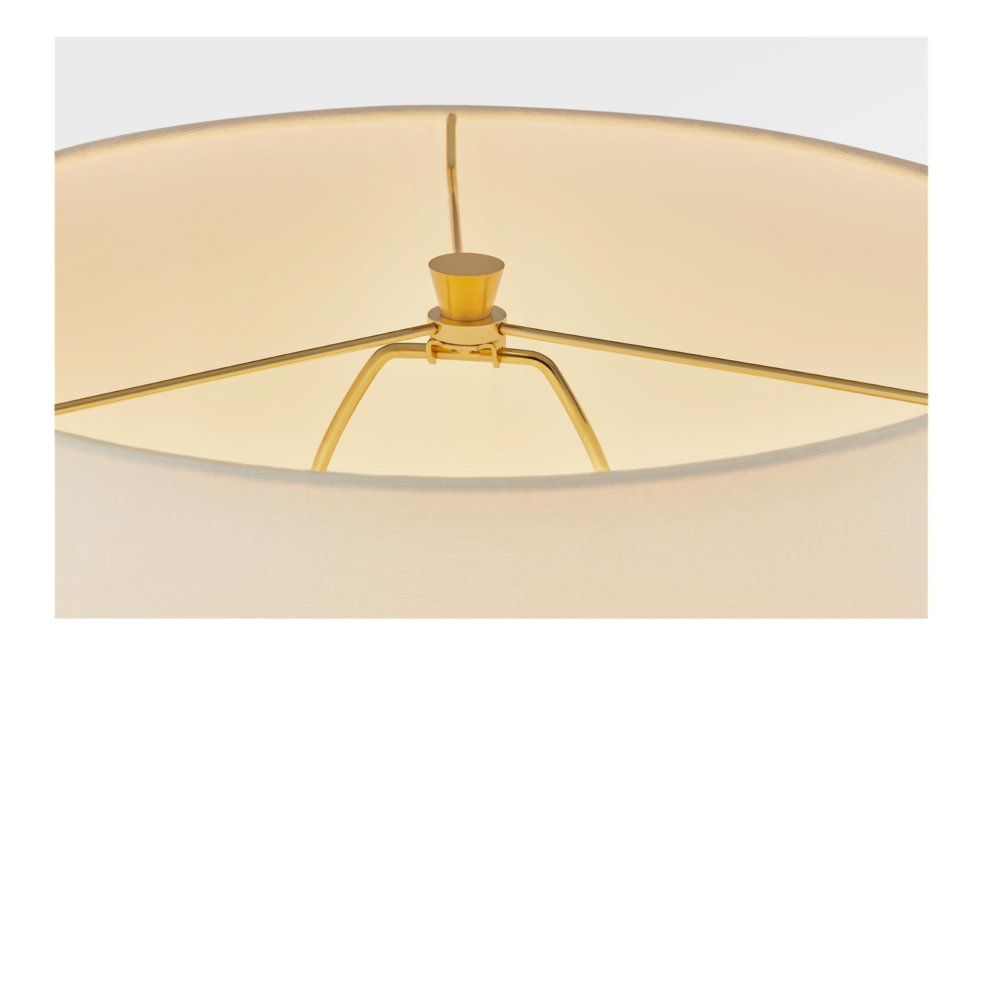 Shown in Cracked Honey finish and White Linen Fabric shade