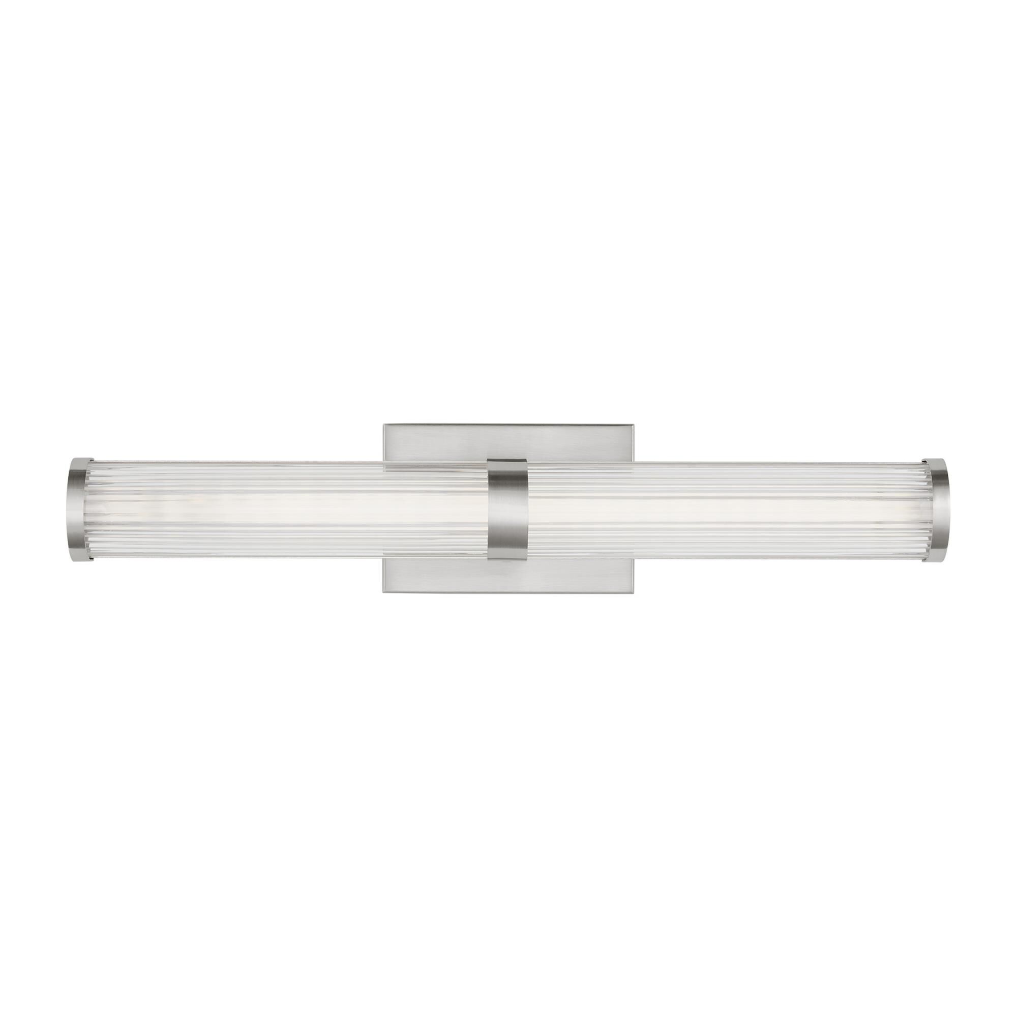Shown in Brushed Nickel Silver finish and Frosted glass and Frosted Acrylic Diffuser And Clear Fluted Glass shade
