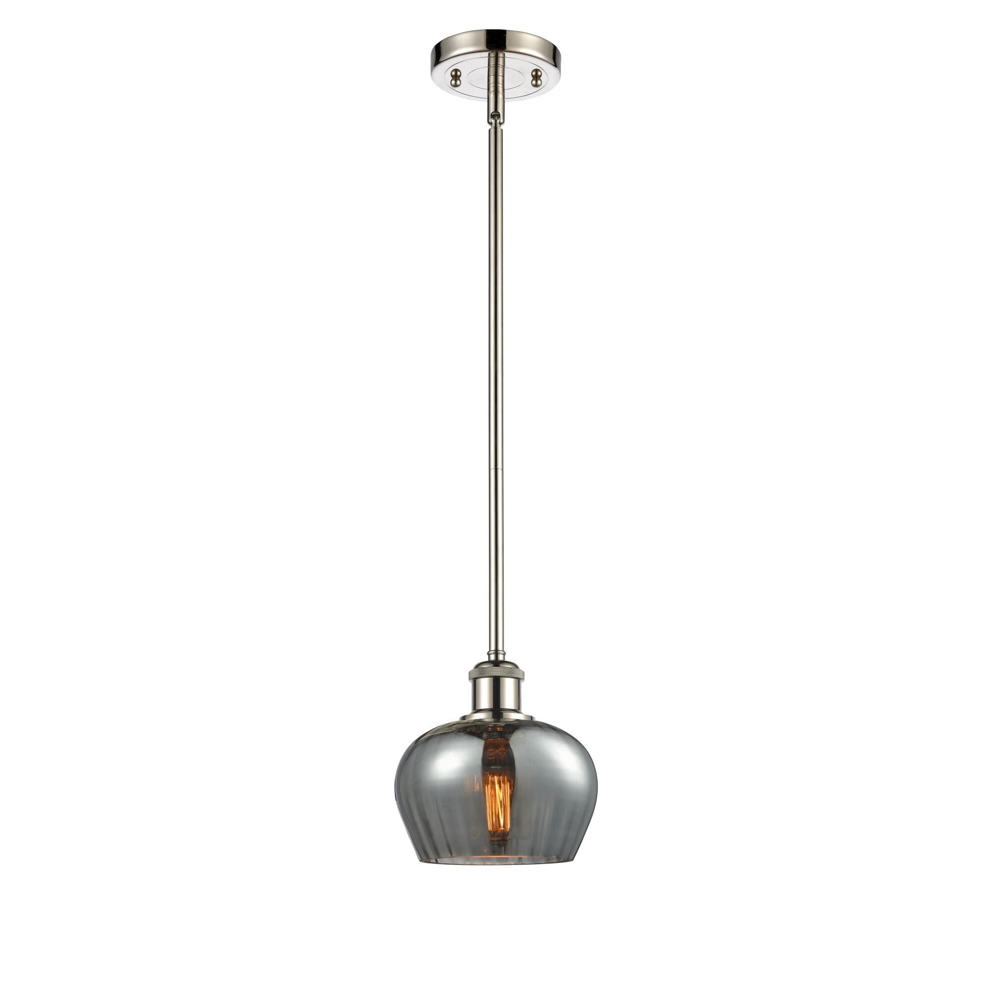 Shown in Polished Nickel finish and Bowl glass and Glass shade