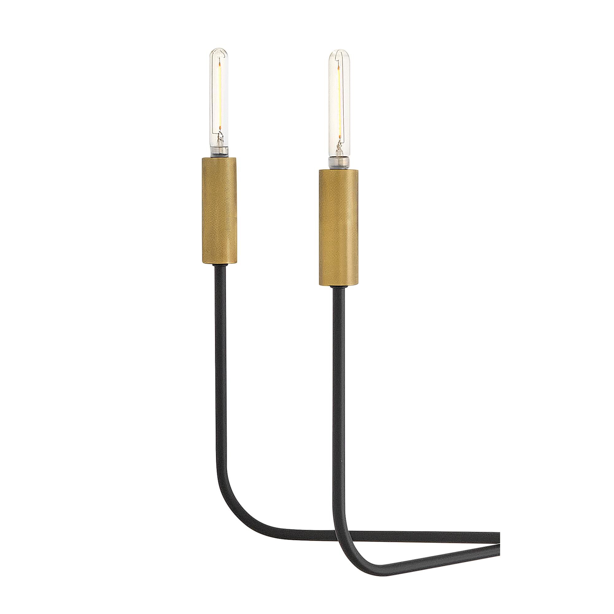 Shown in Black finish and Lacquered Brass accent